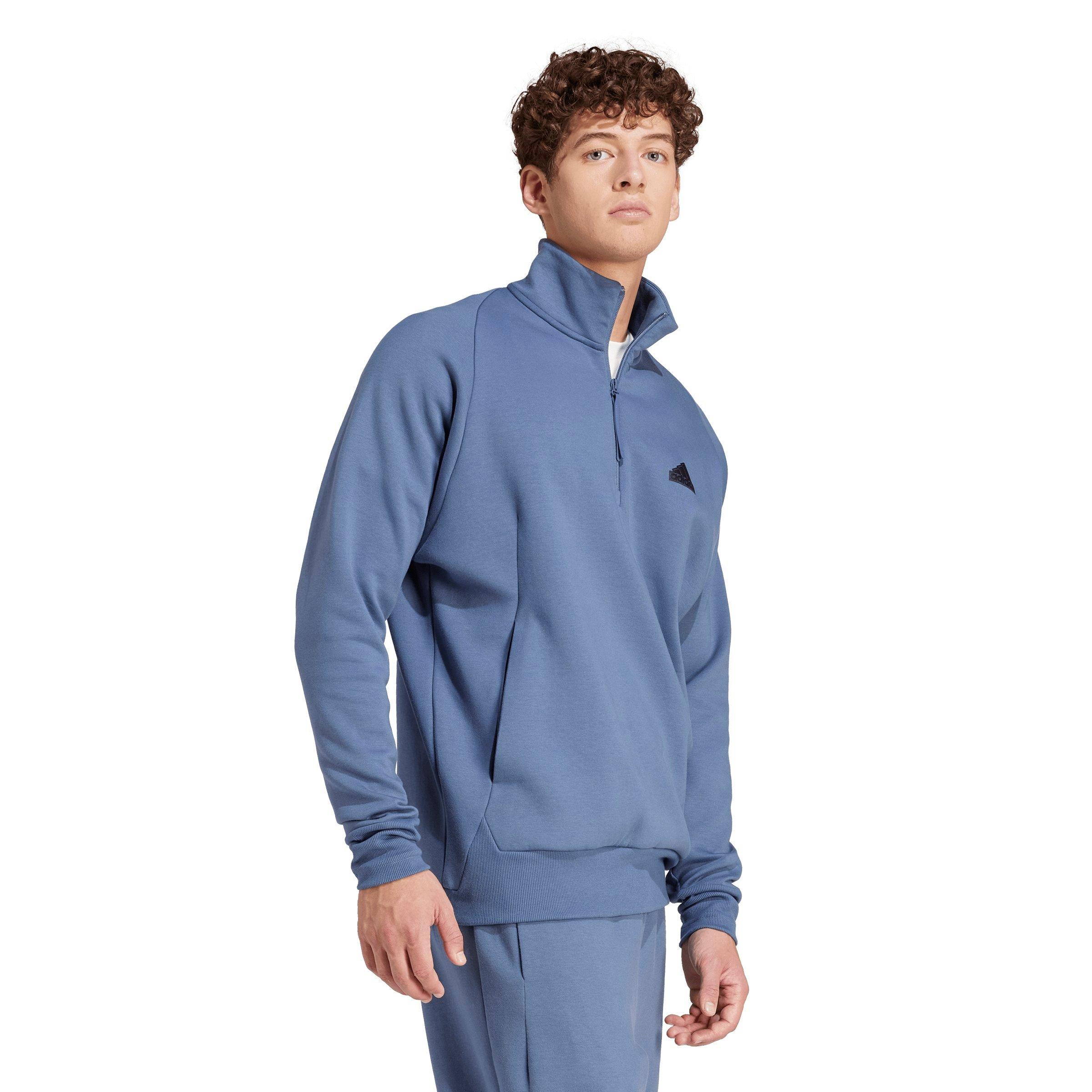adidas Men's Z.N.E. Half-Zip Sweatshirt - Blue - BLUE Thumbnail View 6