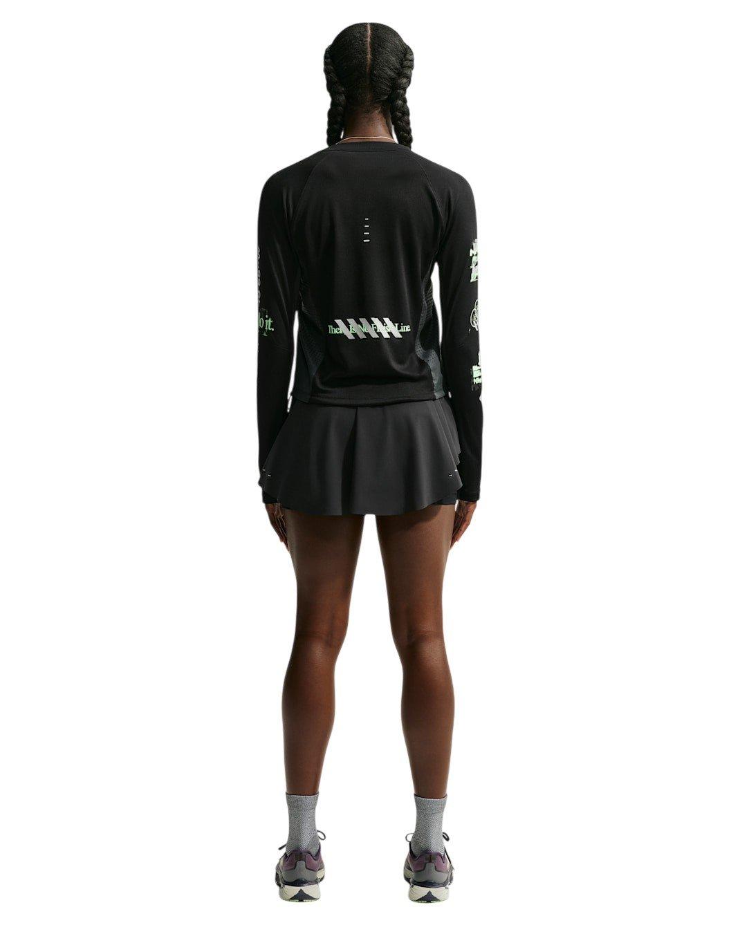 Nike Women's Swift Dri-FIT Running Skort - Black/Green - BLACK/GREEN
