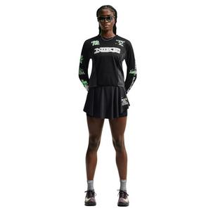 Nike Women's Swift Dri-FIT Running Skort - Black/Green - BLACK/GREEN