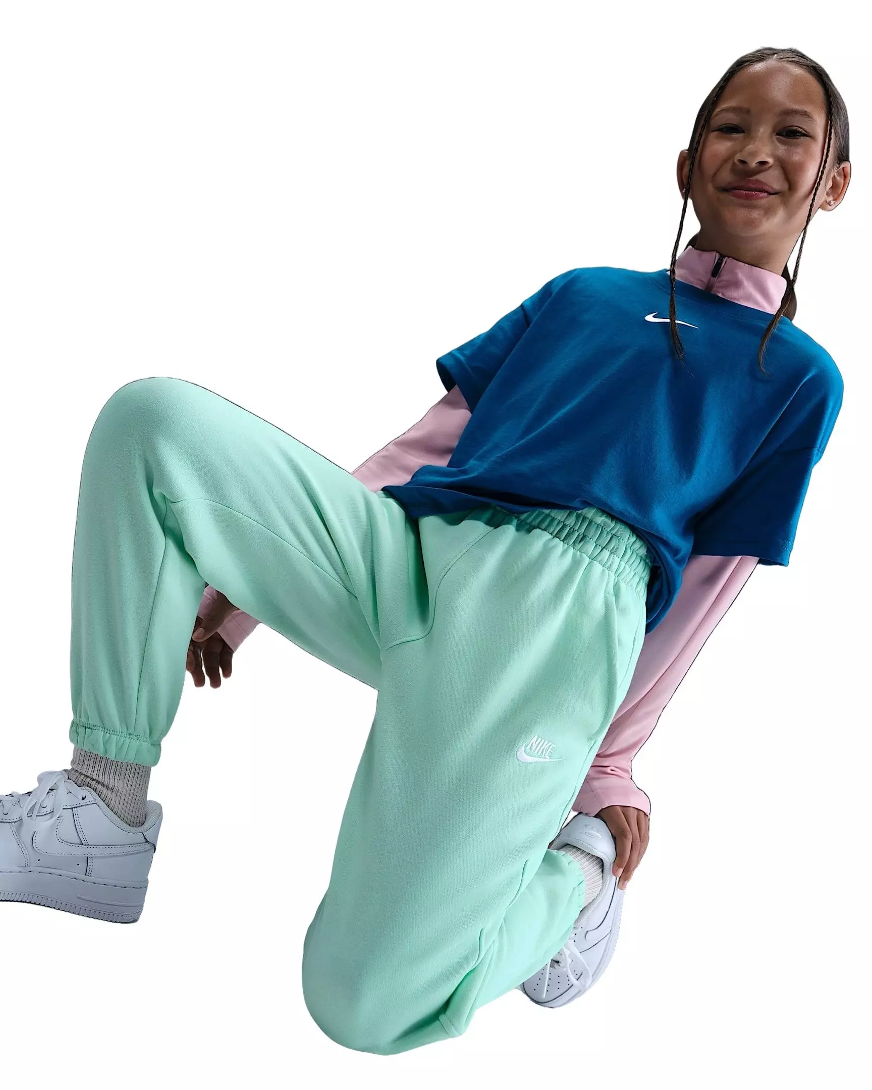 Nike Big Kids' Sportswear Club Fleece Loose Pants - Green - GREEN