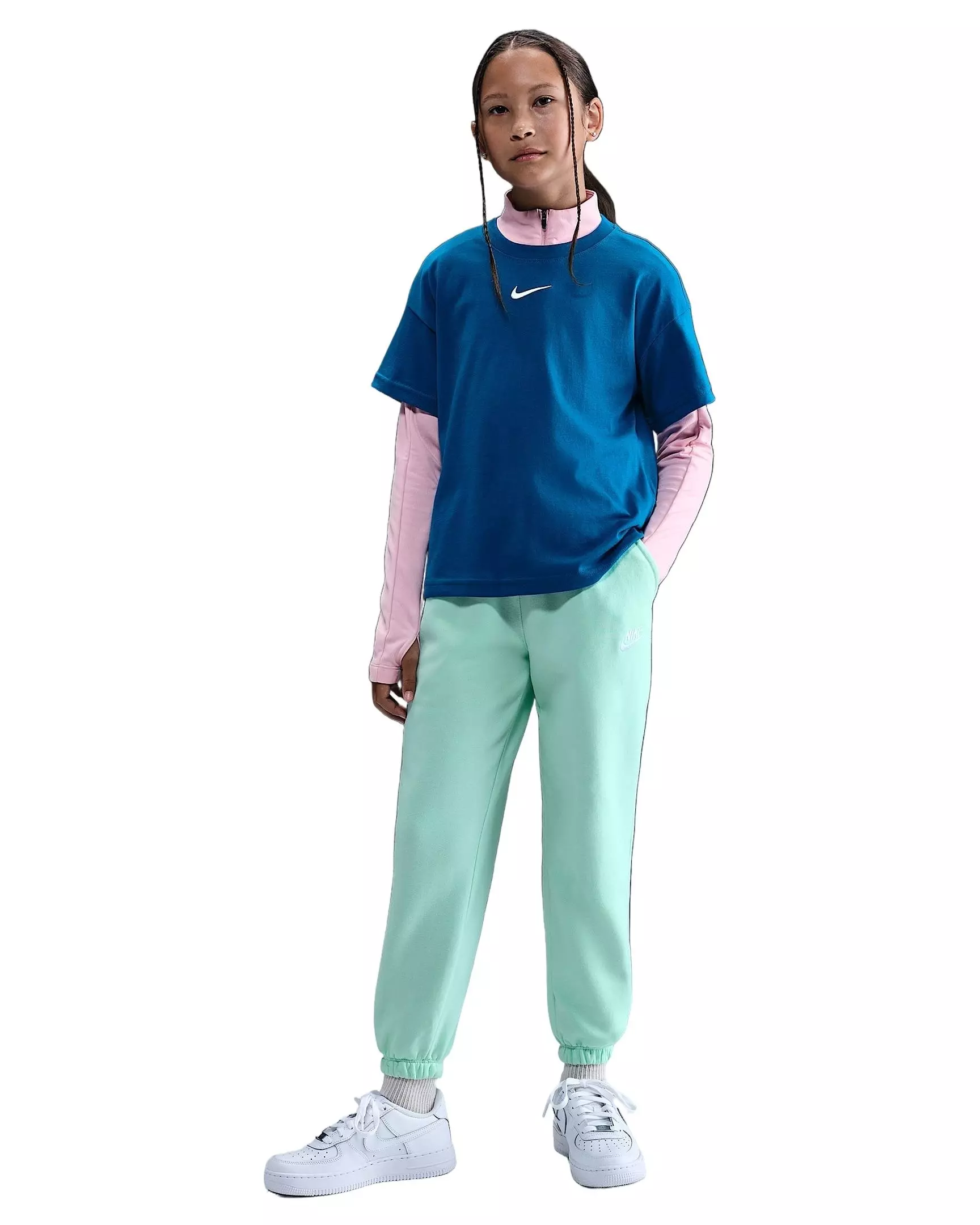 Nike Big Kids' Sportswear Club Fleece Loose Pants - Green - GREEN