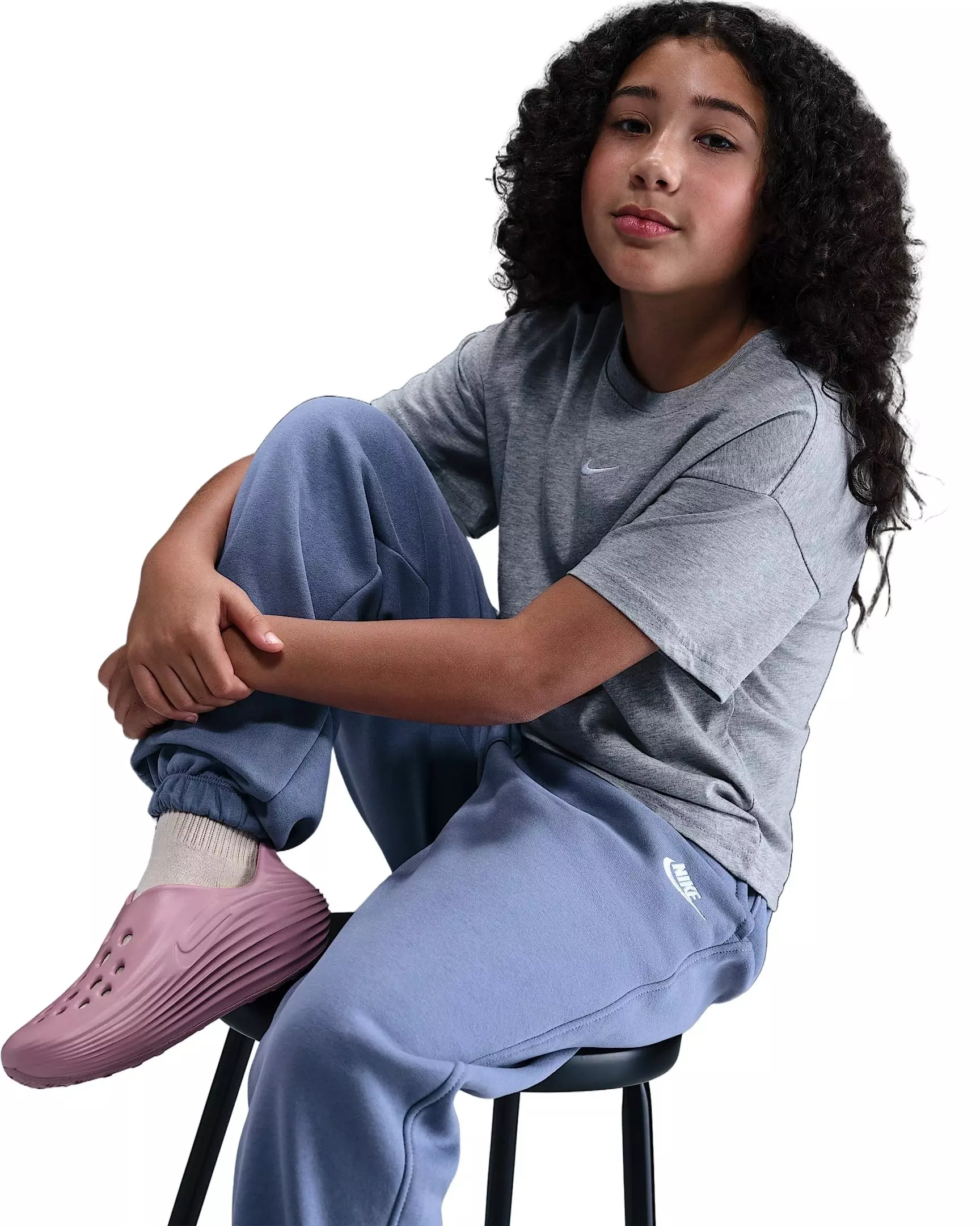 Nike Big Kids' Sportswear Club Fleece Loose Pants - Light Blue - LIGHT BLUE