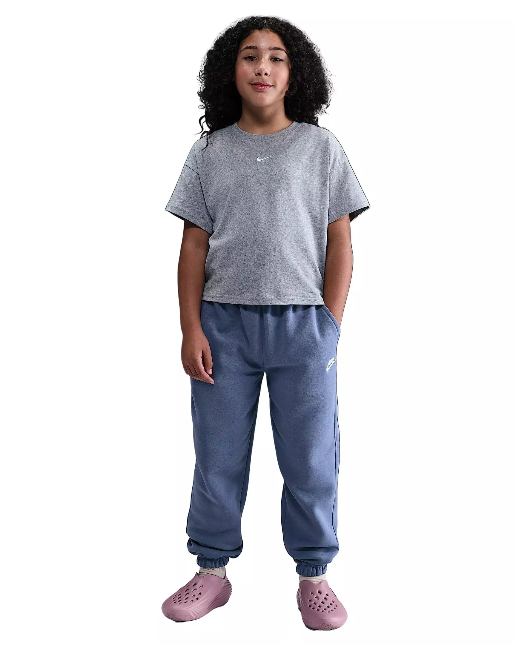 Nike Big Kids' Sportswear Club Fleece Loose Pants - Light Blue - LIGHT BLUE