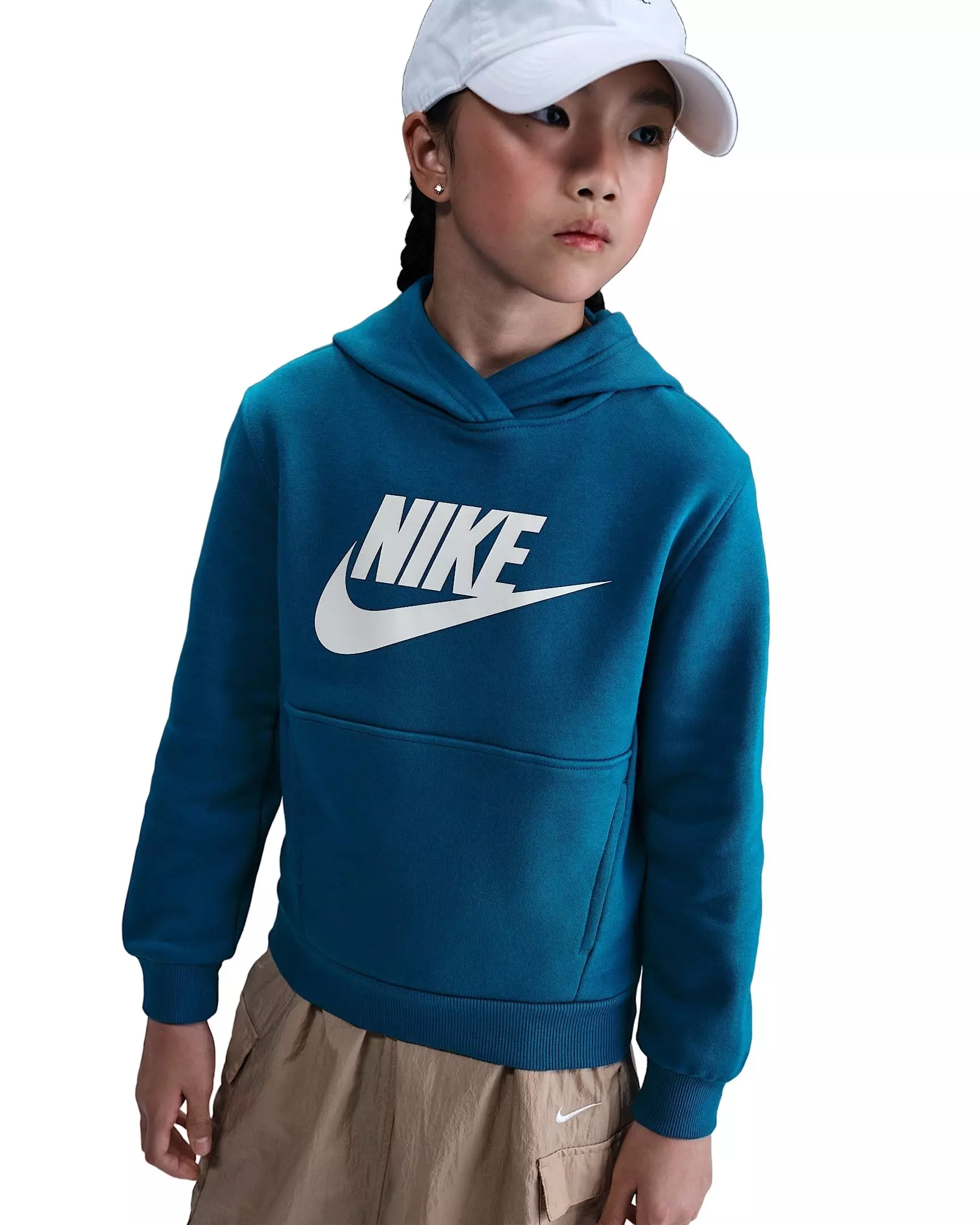 Nike Big Kids' Sportswear Club Fleece Full-Zip Winterized Hooded Jacket - Blue - BLUE