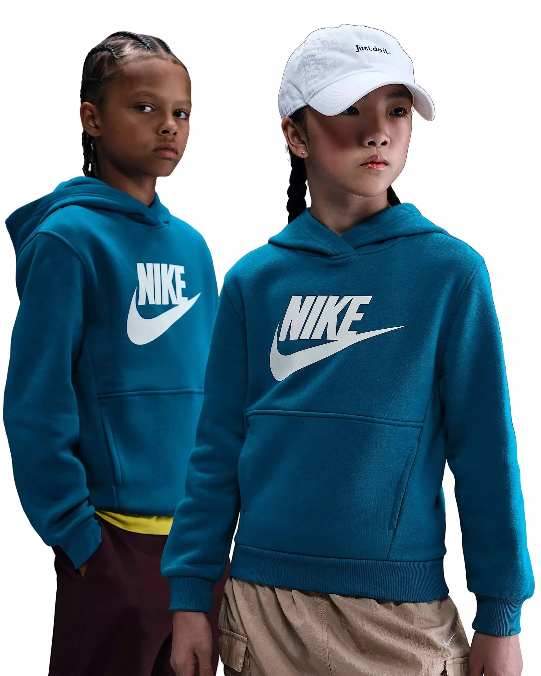 Nike Big Kids' Sportswear Club Fleece Full-Zip Winterized Hooded Jacket - Blue - BLUE