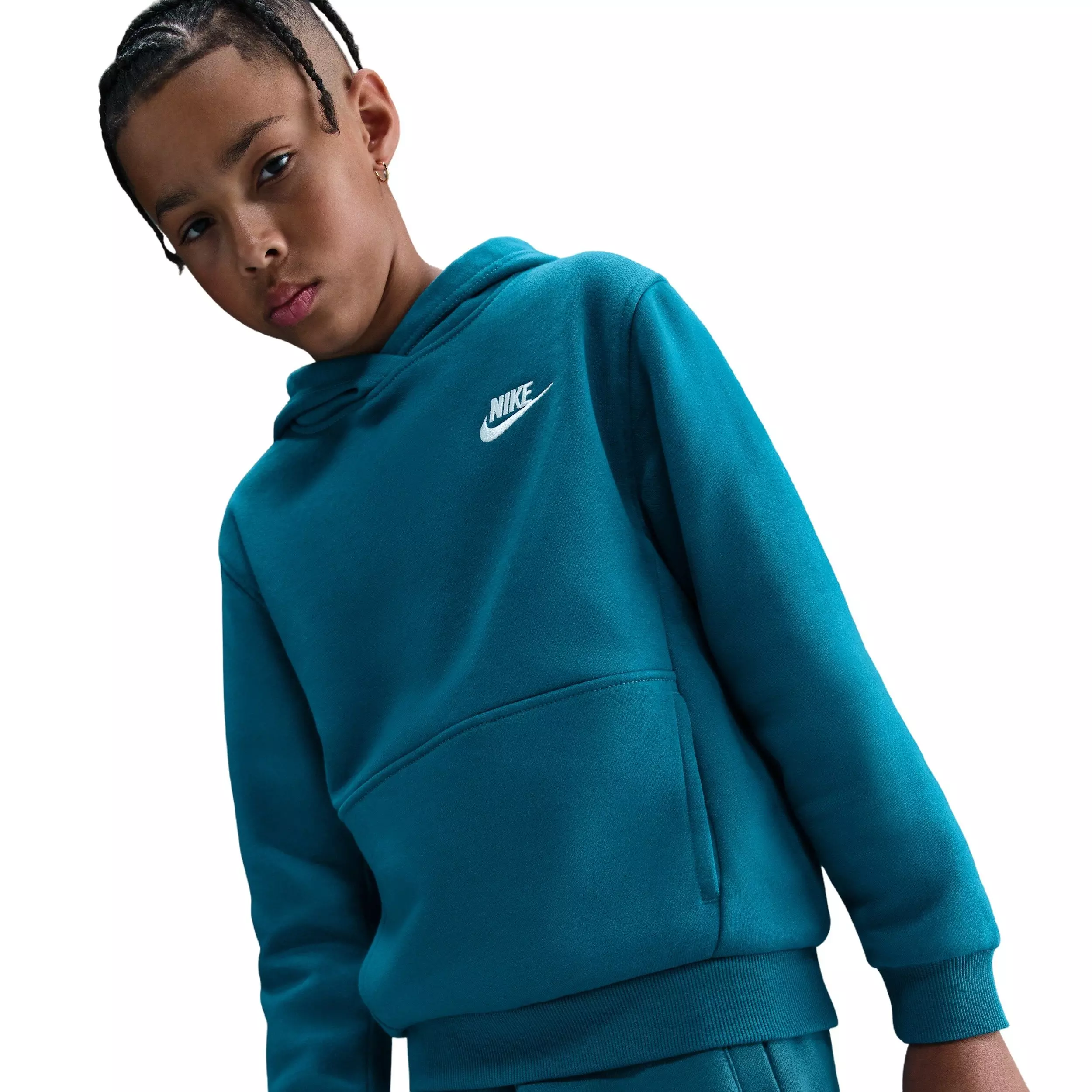 Nike Big Kids' Sportswear Club Fleece Pullover Hoodie - Teal - TEAL