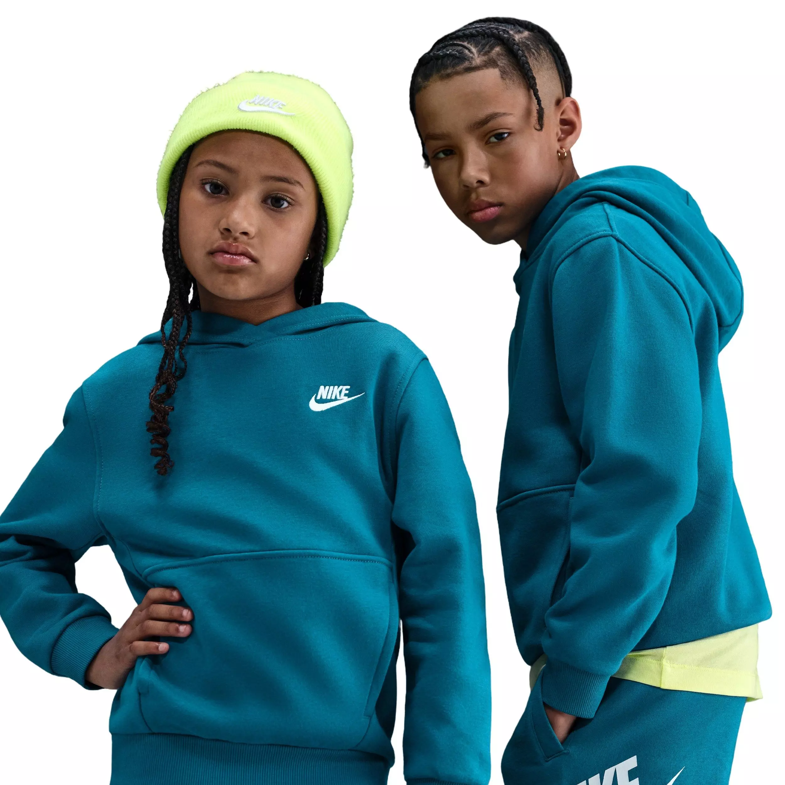 Nike Big Kids' Sportswear Club Fleece Pullover Hoodie - Teal - TEAL