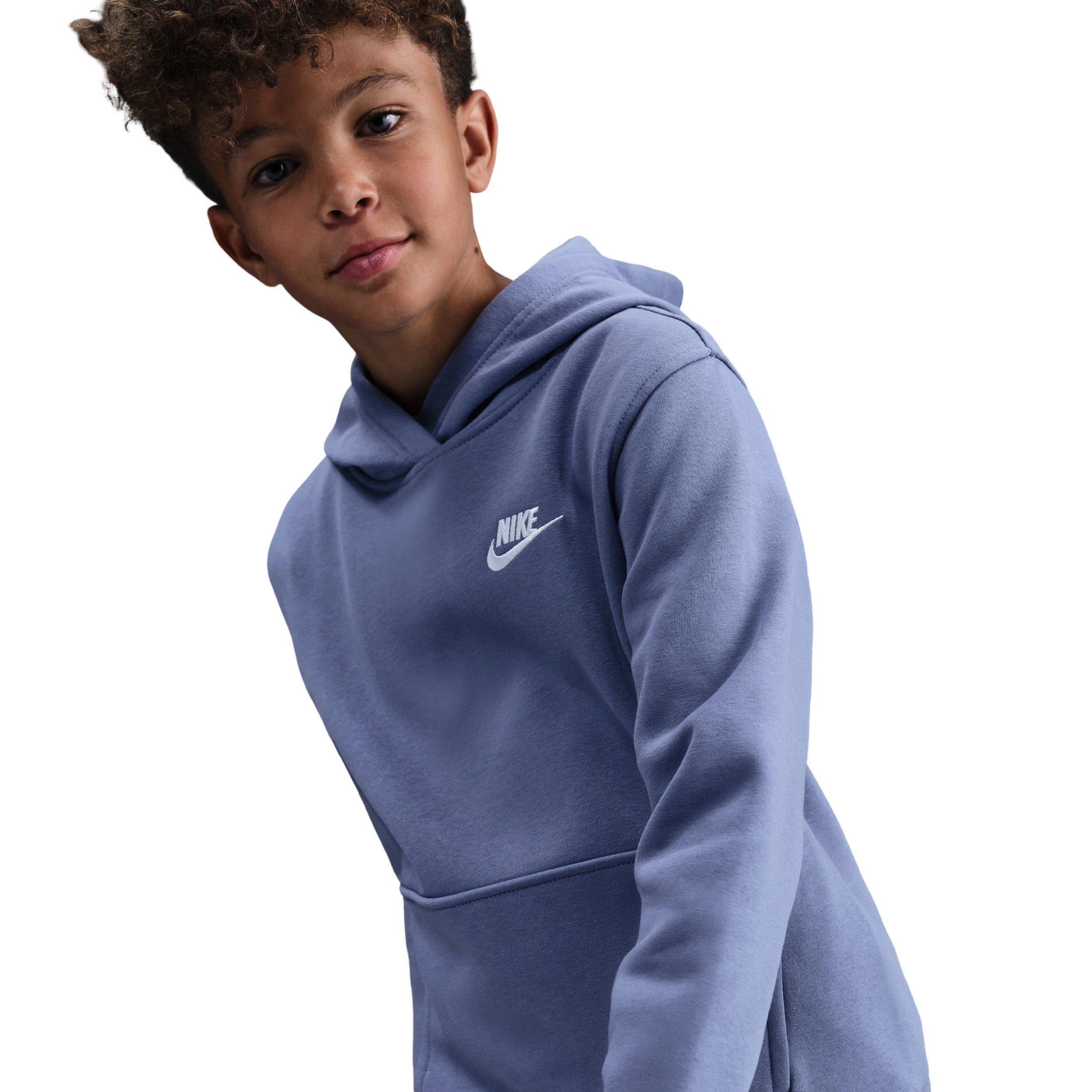 Nike Big Kids' Sportswear Club Fleece Pullover Hoodie - Light Indigo - LIGHT INDIGO Thumbnail View 3
