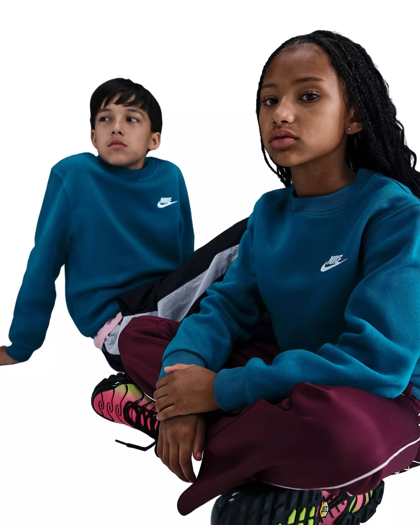 Nike Big Kids' Sportswear Club Fleece Sweatshirt - Blue - BLUE
