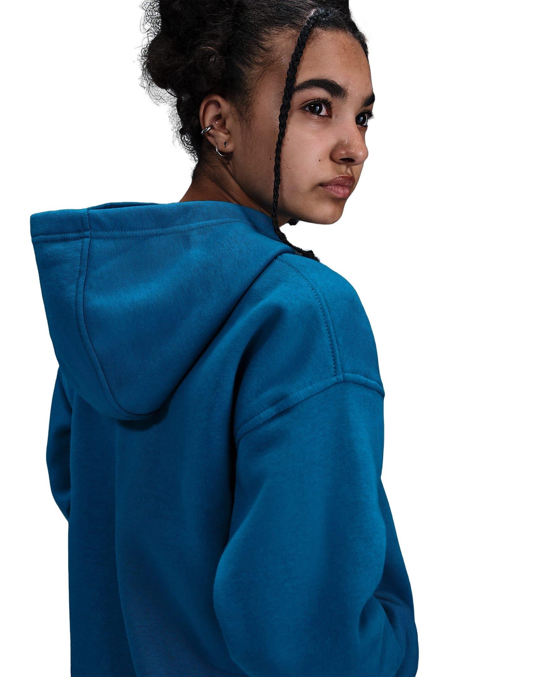 Nike Sportswear Club Fleece Oversized Big Kids' Blue Pullover Hoodie