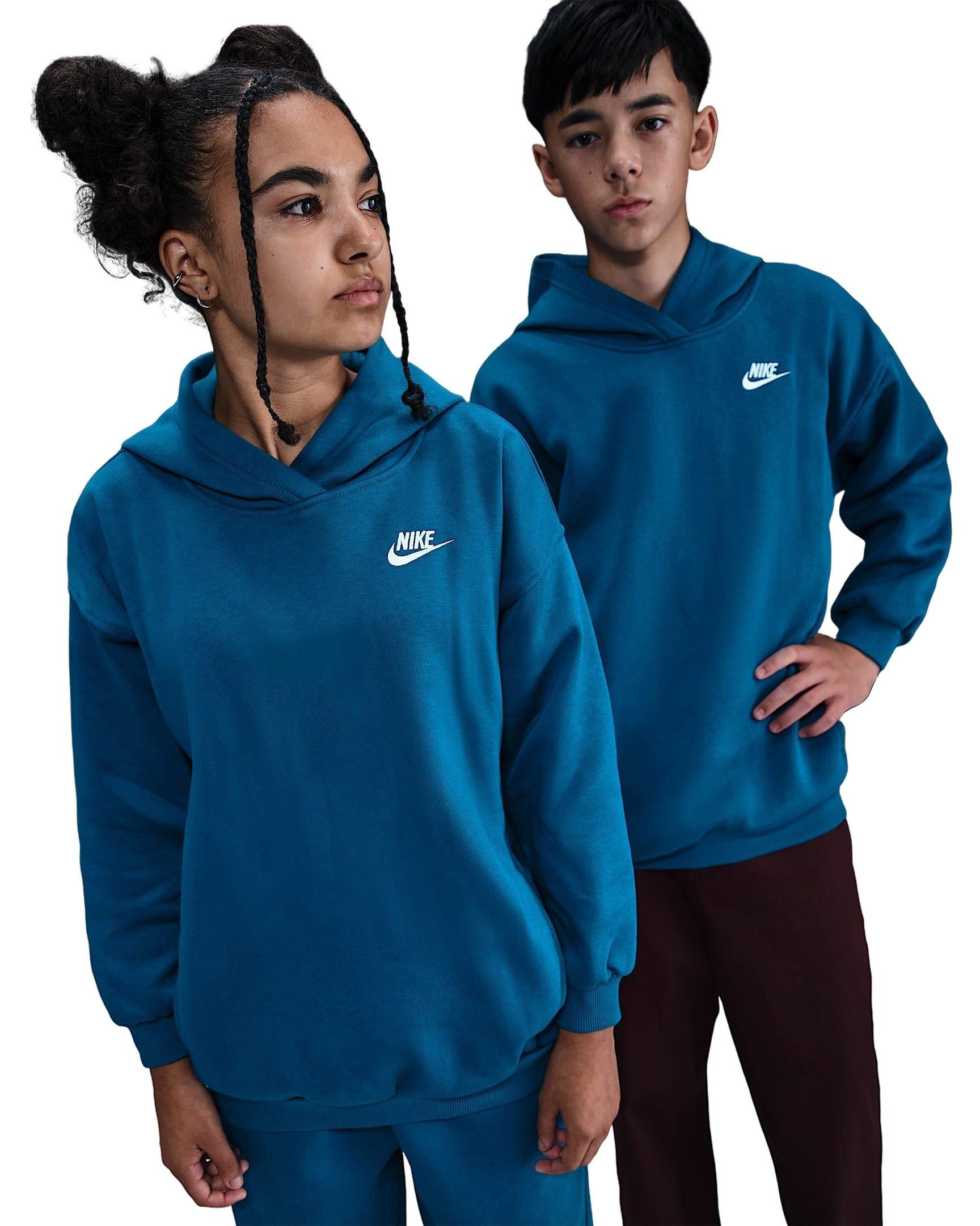Nike Sportswear Club Fleece Oversized Big Kids' Blue Pullover Hoodie