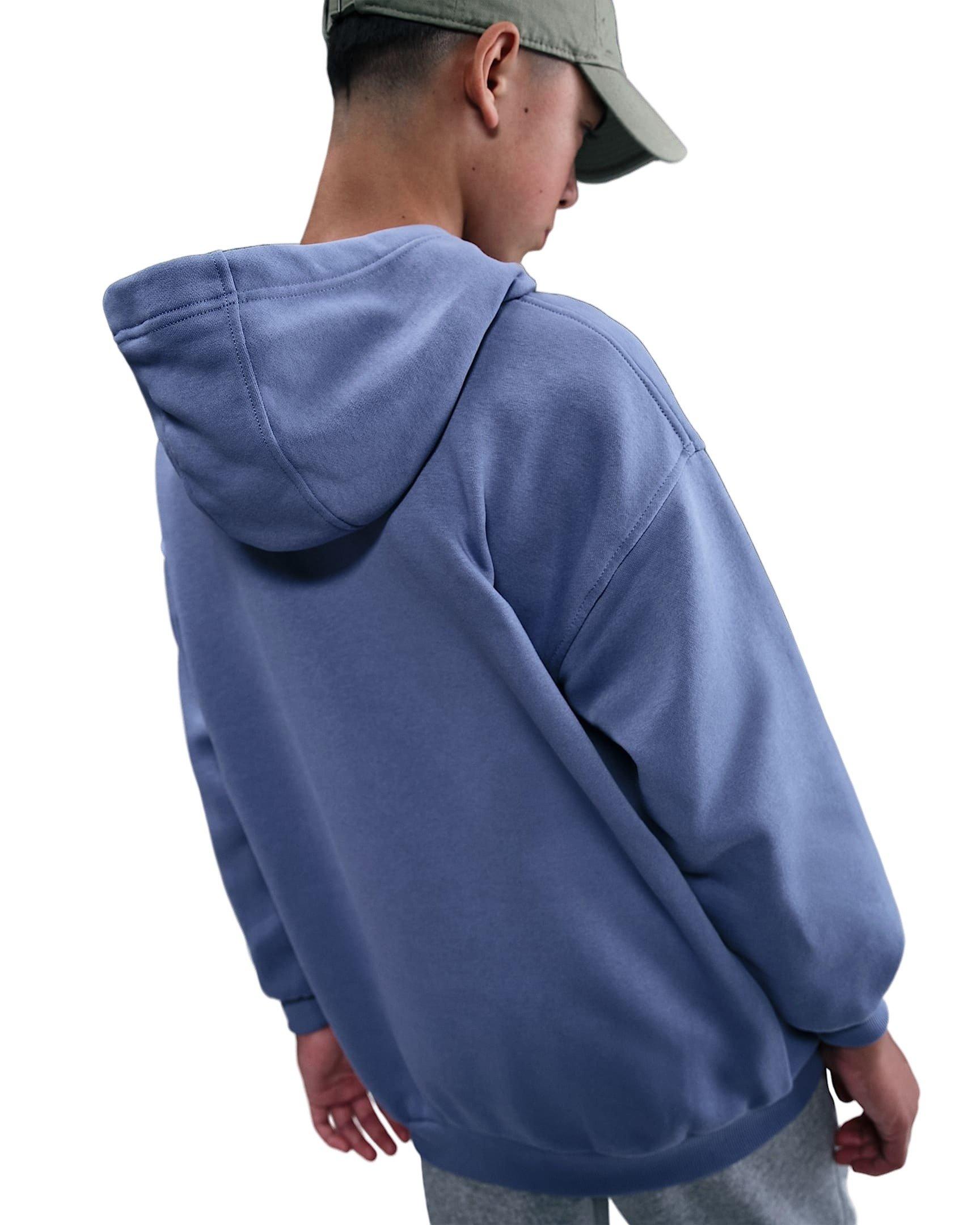 Nike Sportswear Club Fleece Oversized Big Kids' Light Blue Pullover Hoodie