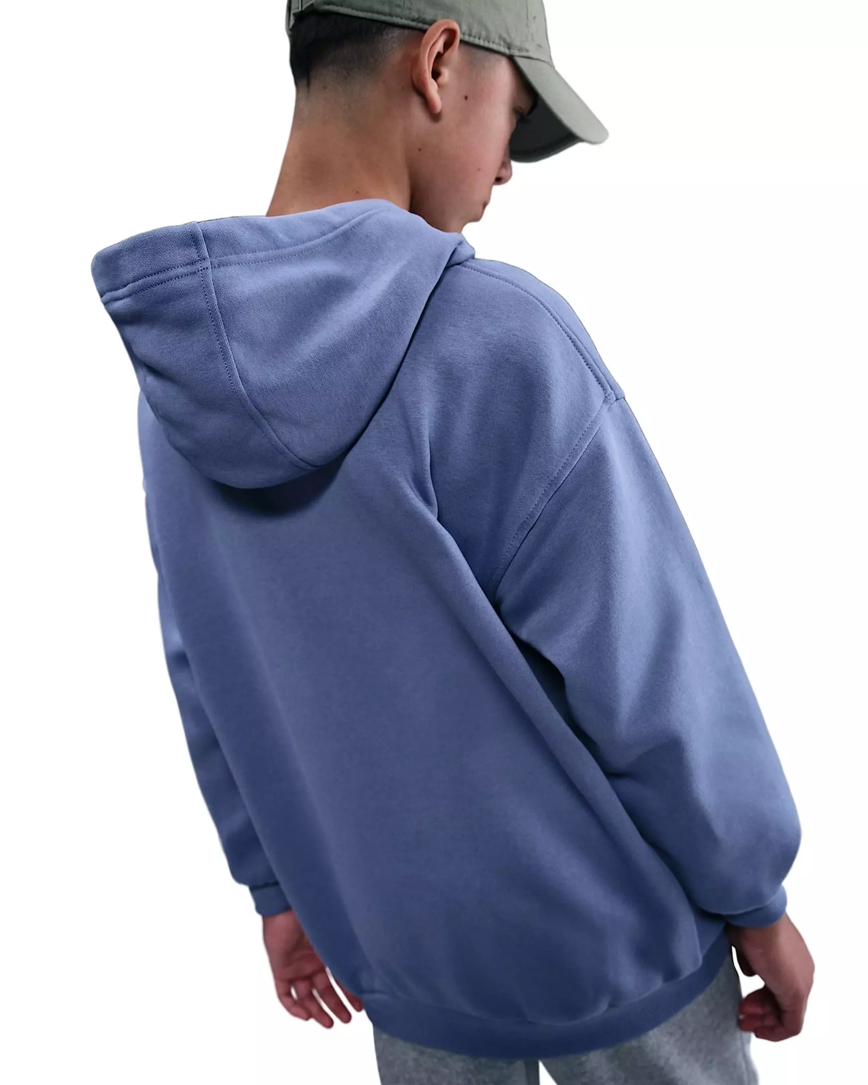 Nike Big Kids' Sportswear Club Fleece Oversized Pullover Hoodie - Light Blue - LIGHT BLUE