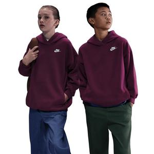Nike Big Kids' Sportswear Club Fleece Oversized Pullover Hoodie - Bordeaux