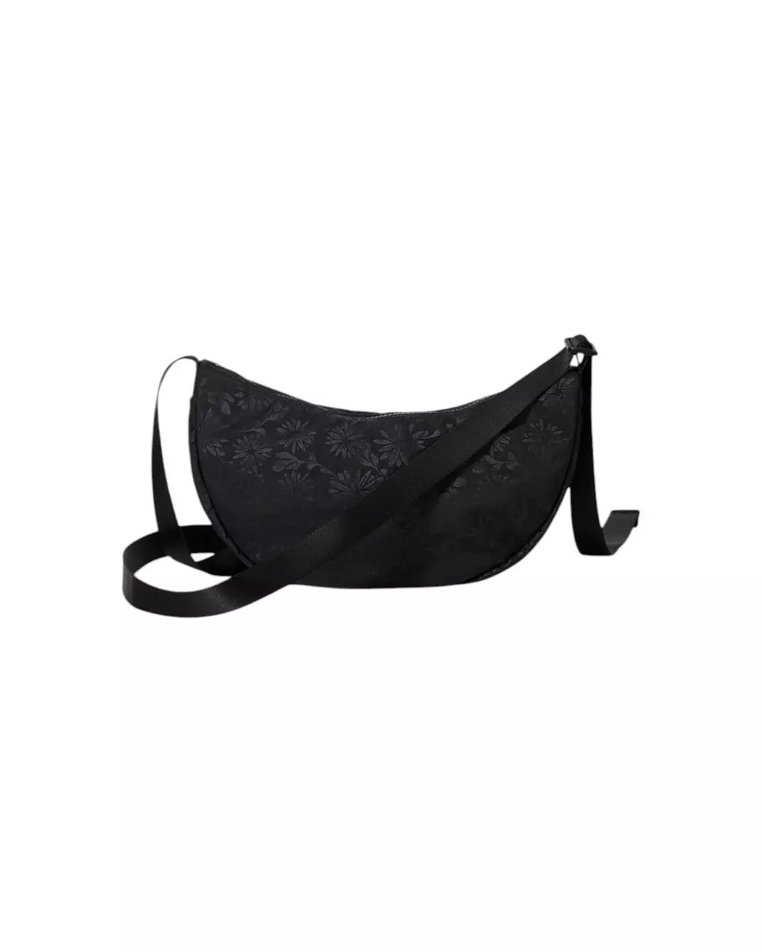 Nike Aura Floral Crescent Crossbody Bag - Black - BLACK