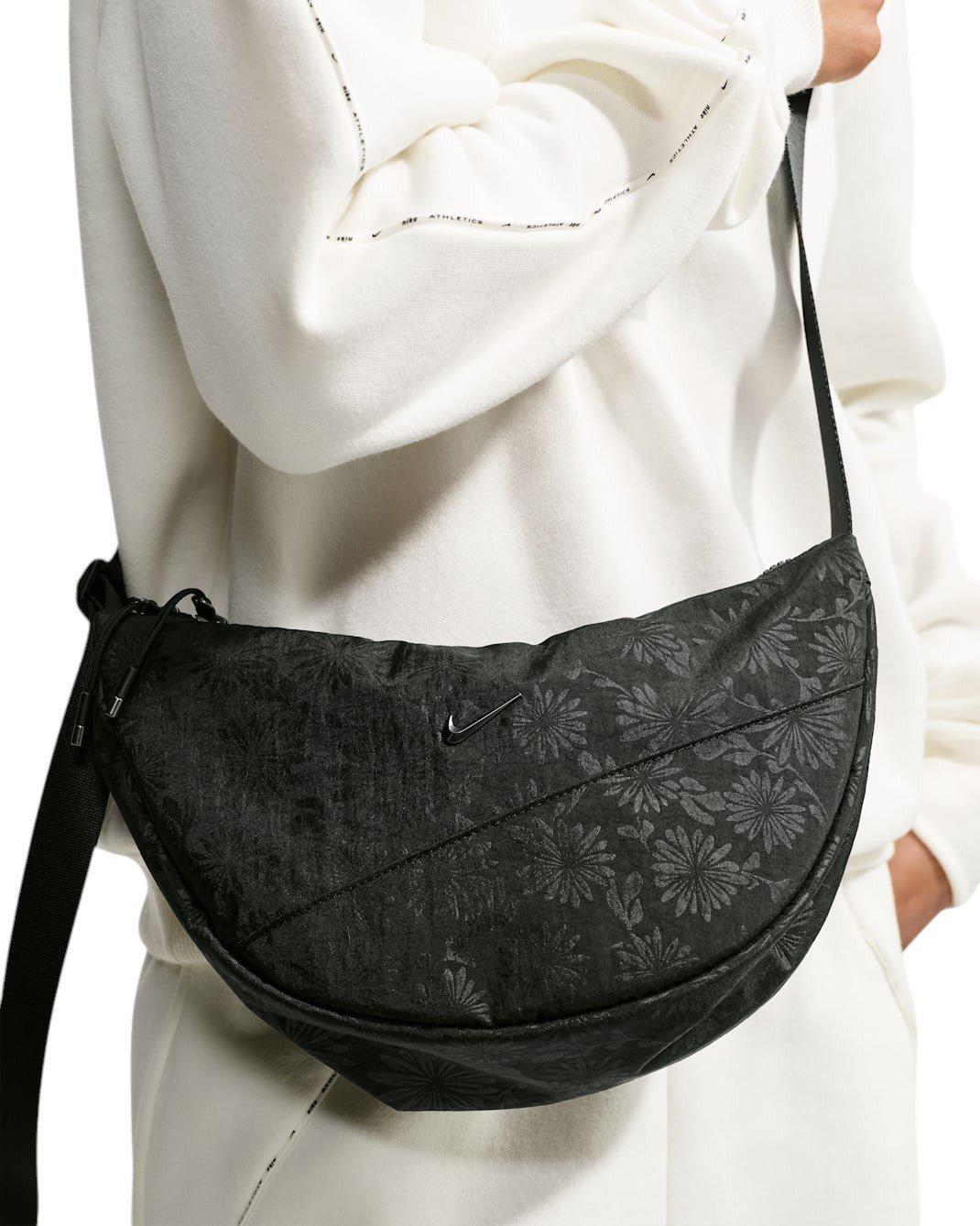 Nike Aura Floral Crescent Crossbody Bag - Black - BLACK