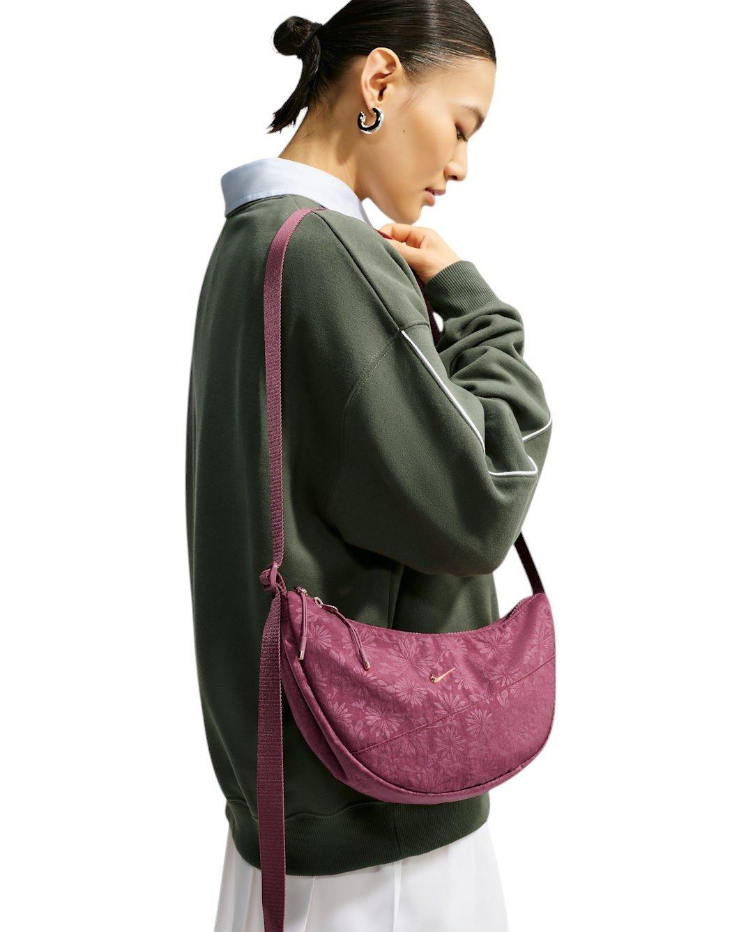Nike Aura Floral Crescent Crossbody Bag - Pink Smoke - PINK SMOKE