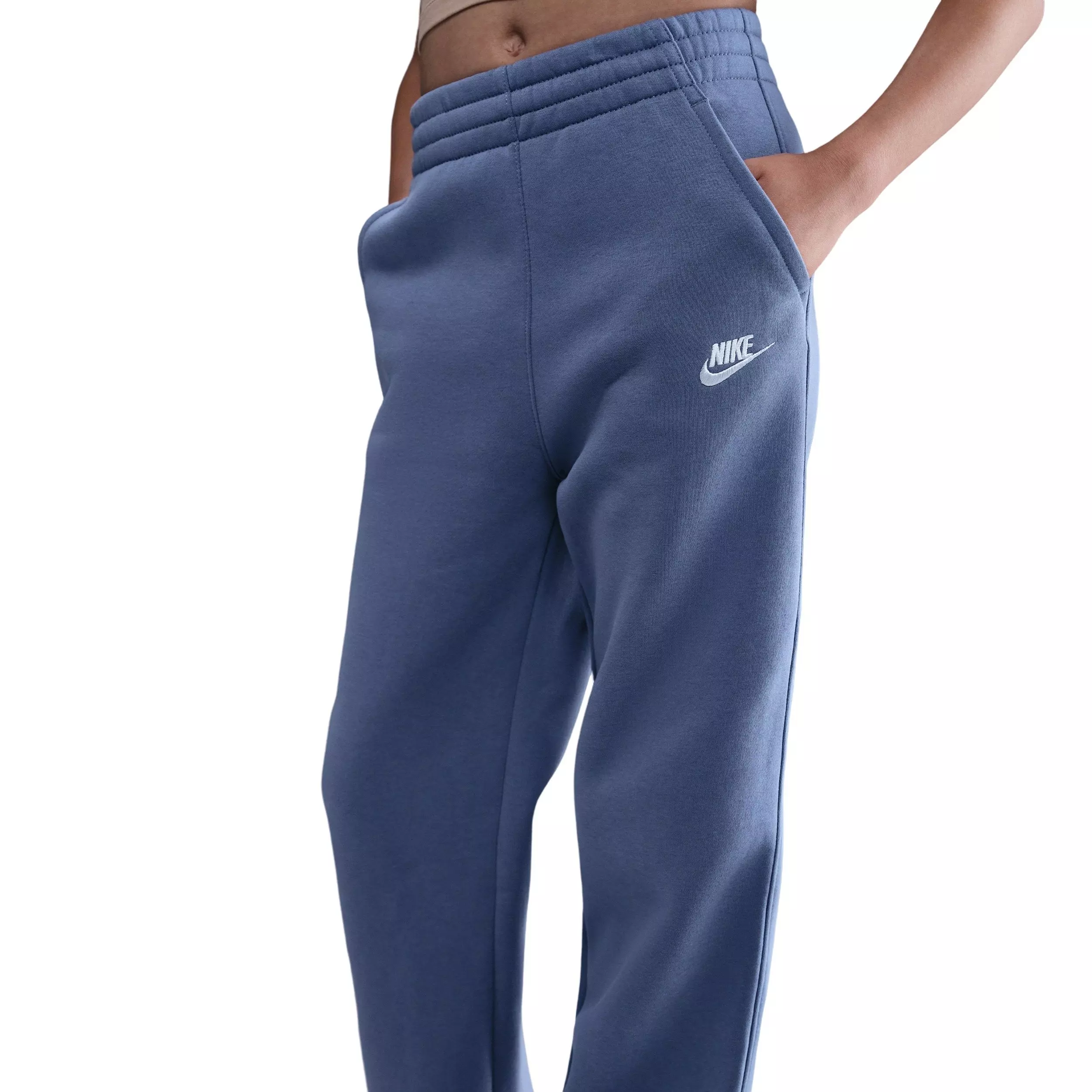 Nike Big Girls' Sportswear Club Fleece Wide-Leg Pants - Blue - BLUE