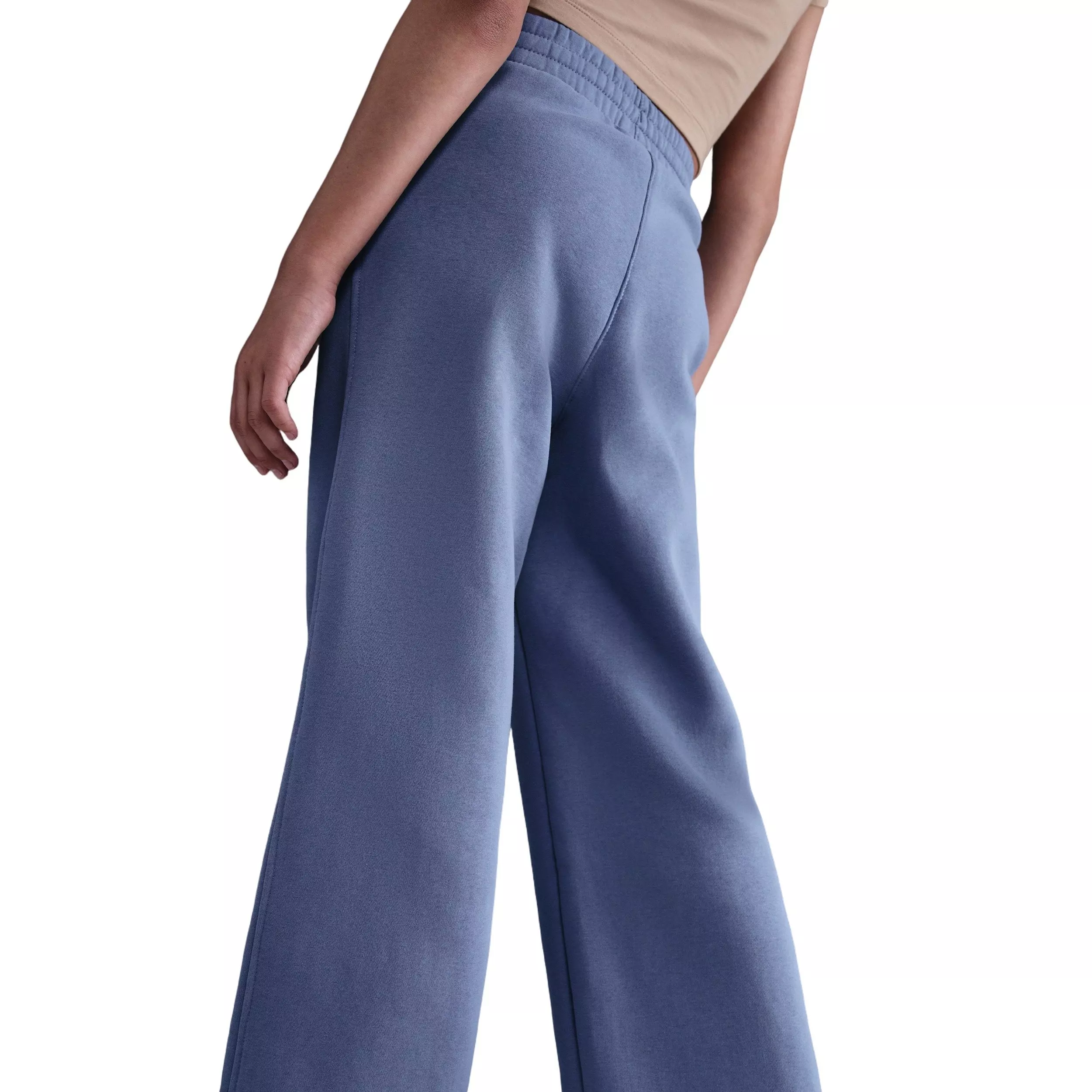 Nike Big Girls' Sportswear Club Fleece Wide-Leg Pants - Blue - BLUE