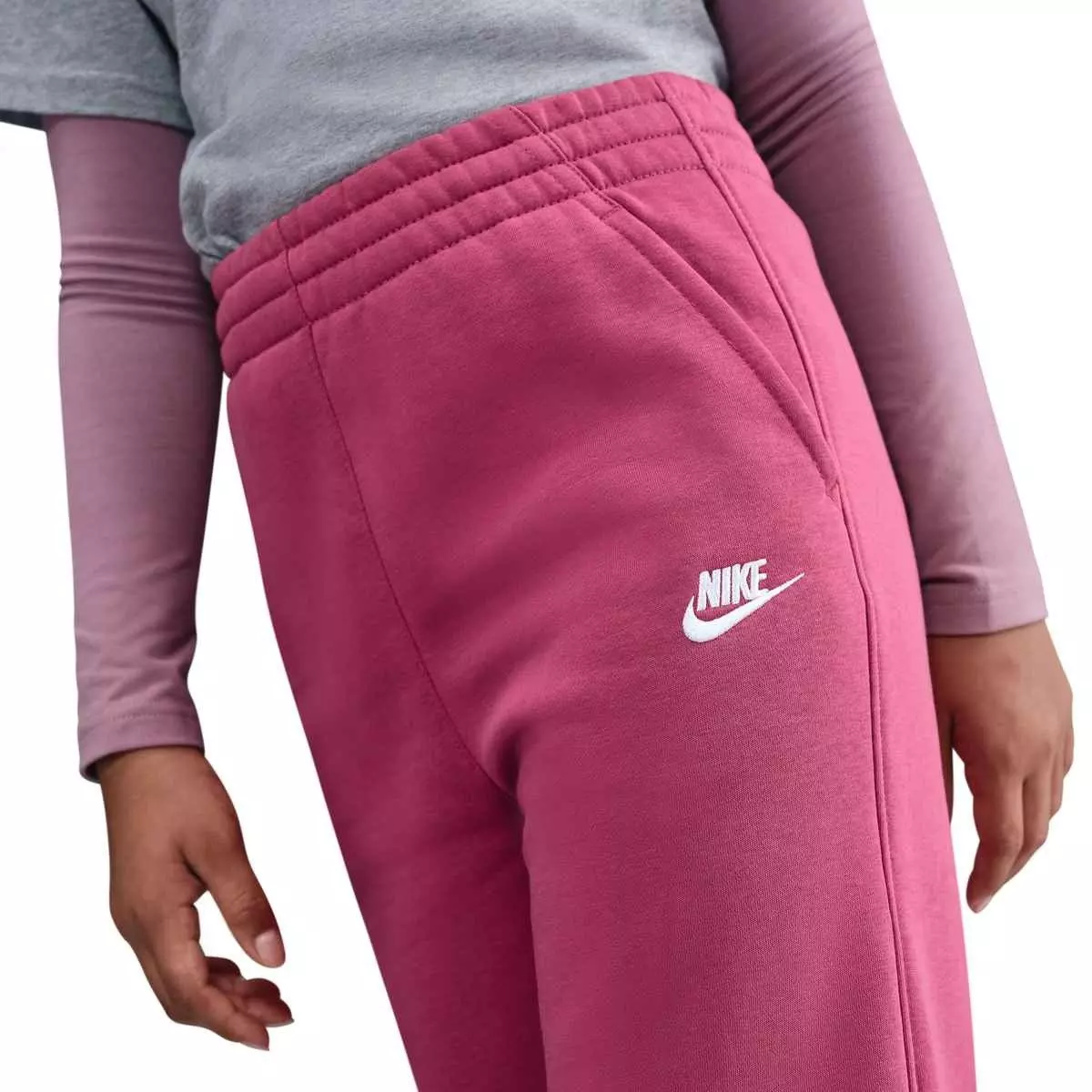 Nike Big Girls' Sportswear Club Fleece Wide-Leg Pants - Purple - PURPLE