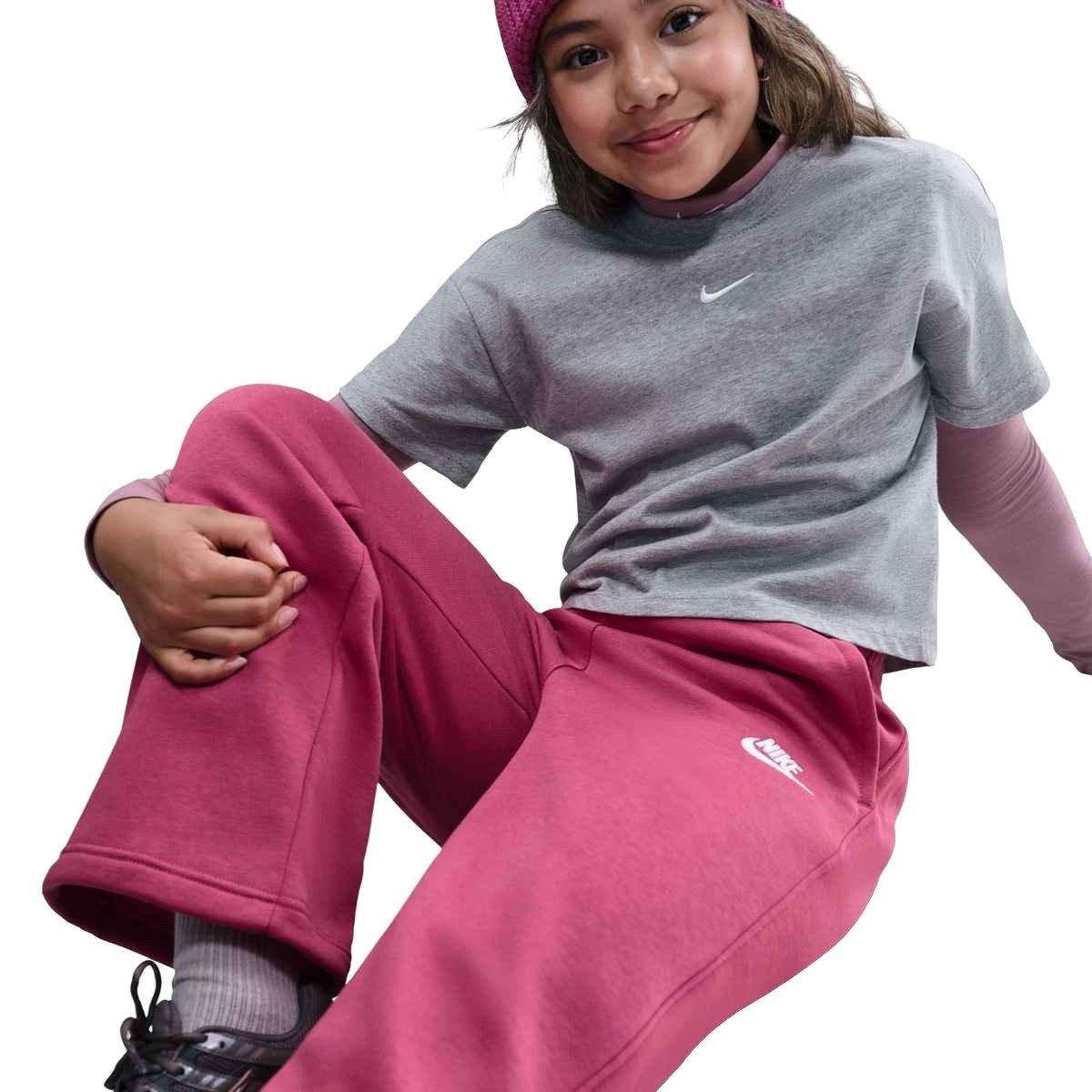 Nike Sportswear Club Fleece Big Girls' Purple Wide-Leg Pants