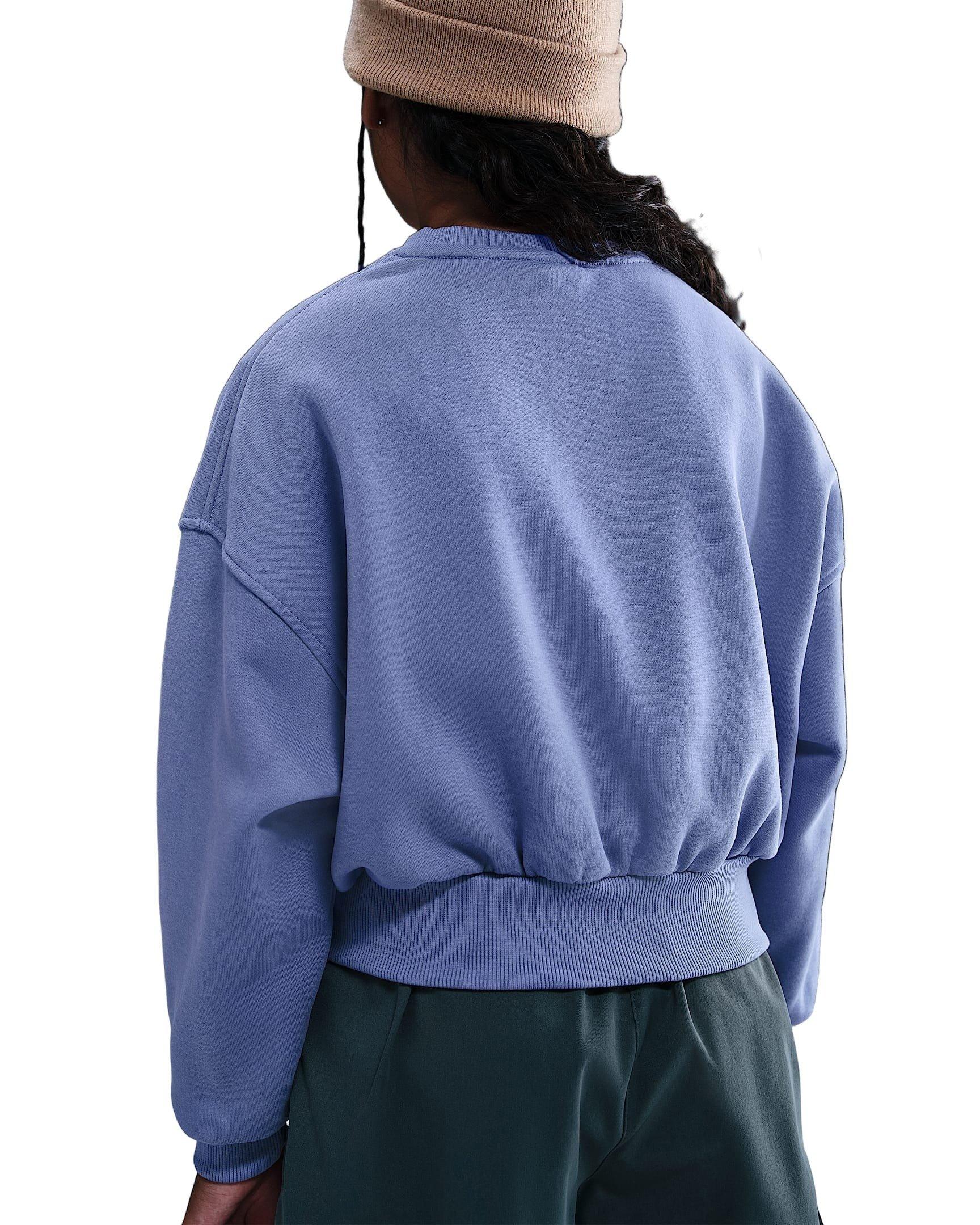 Nike Sportswear Club Fleece Boxy Big Girls' Blue Crewneck Sweatshirt