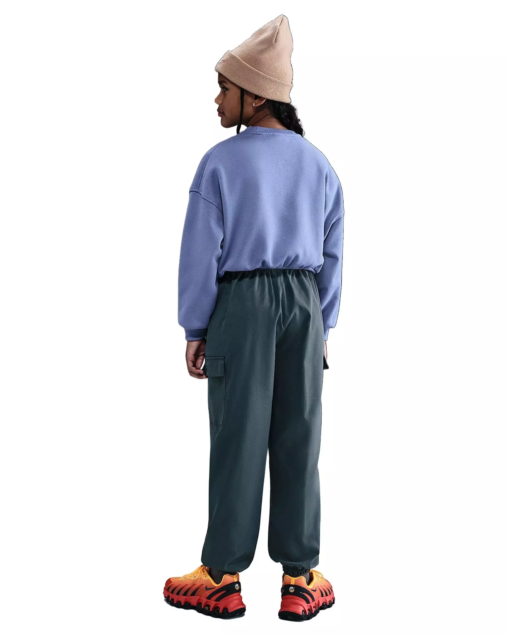 Nike Big Girls' Sportswear Club Fleece Boxy Crewneck Sweatshirt - Blue - BLUE