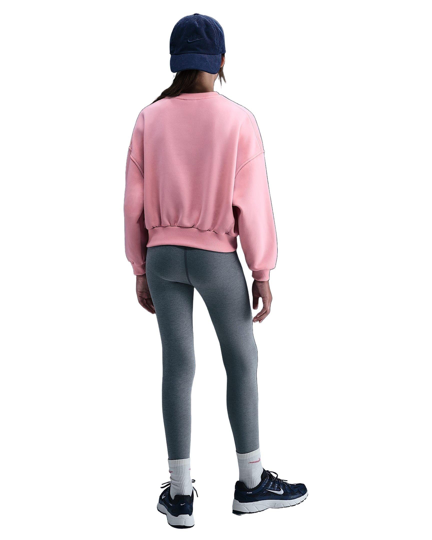 Nike Sportswear Club Fleece Boxy Big Girls' Pink Crewneck Sweatshirt