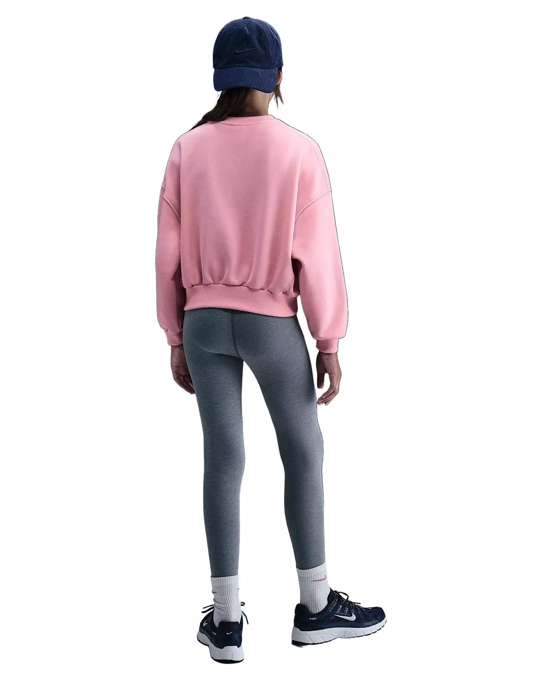 Nike Big Girls' Sportswear Club Fleece Boxy Crewneck Sweatshirt - Pink - PINK