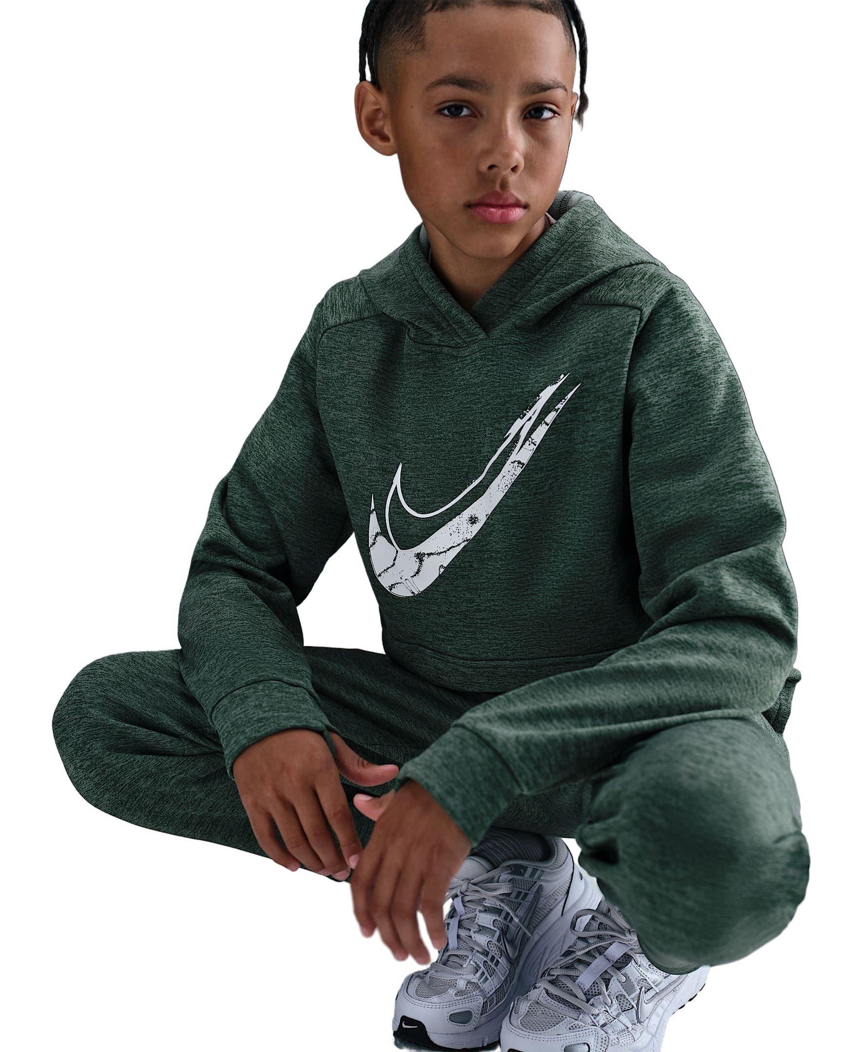 Nike Multi Stain Repel Therma-FIT Big Kids' Green Hoodie