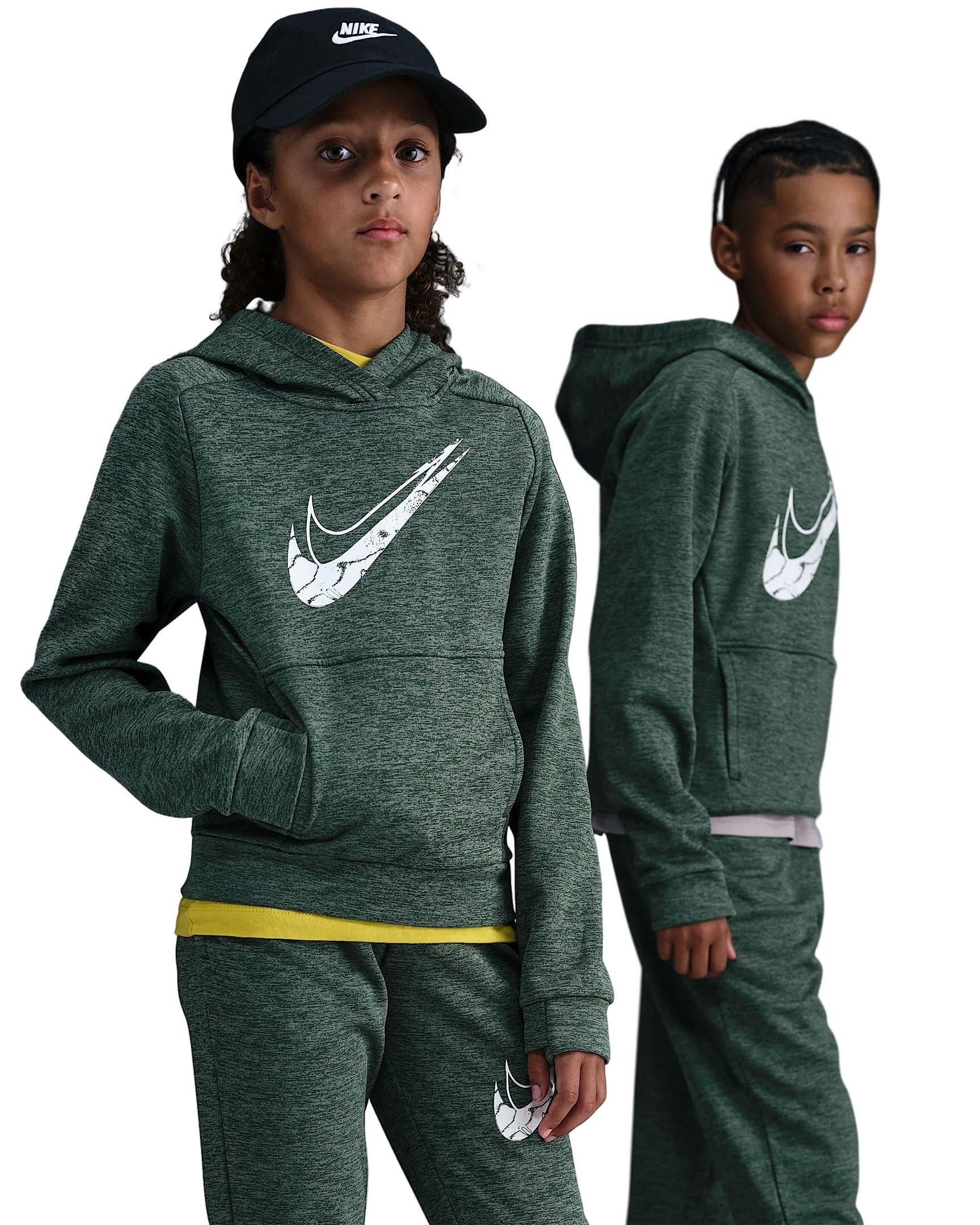 Nike Multi Stain Repel Therma-FIT Big Kids' Green Hoodie