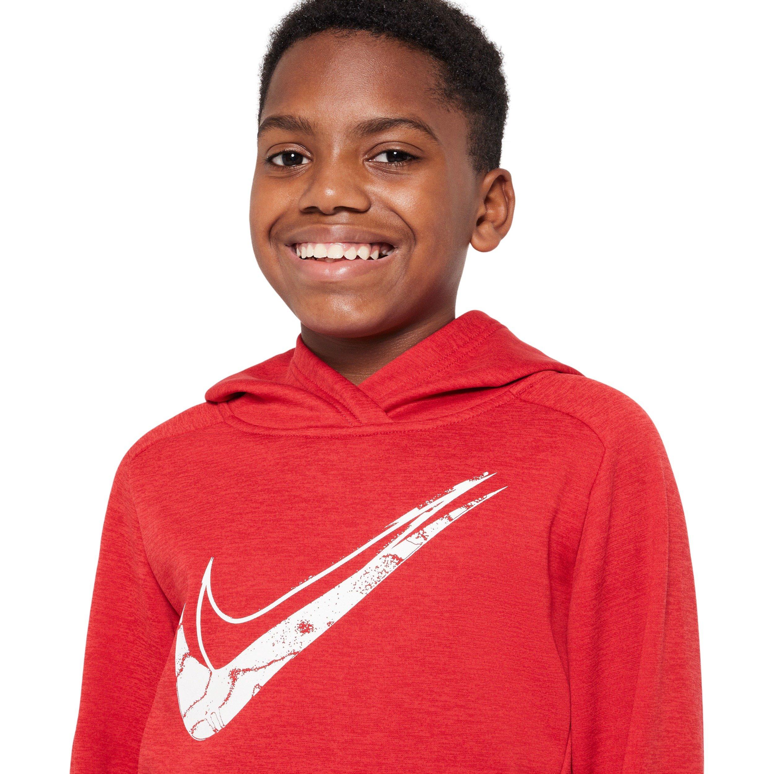 Nike Multi Stain Repel Therma-FIT Big Kids' Red Hoodie
