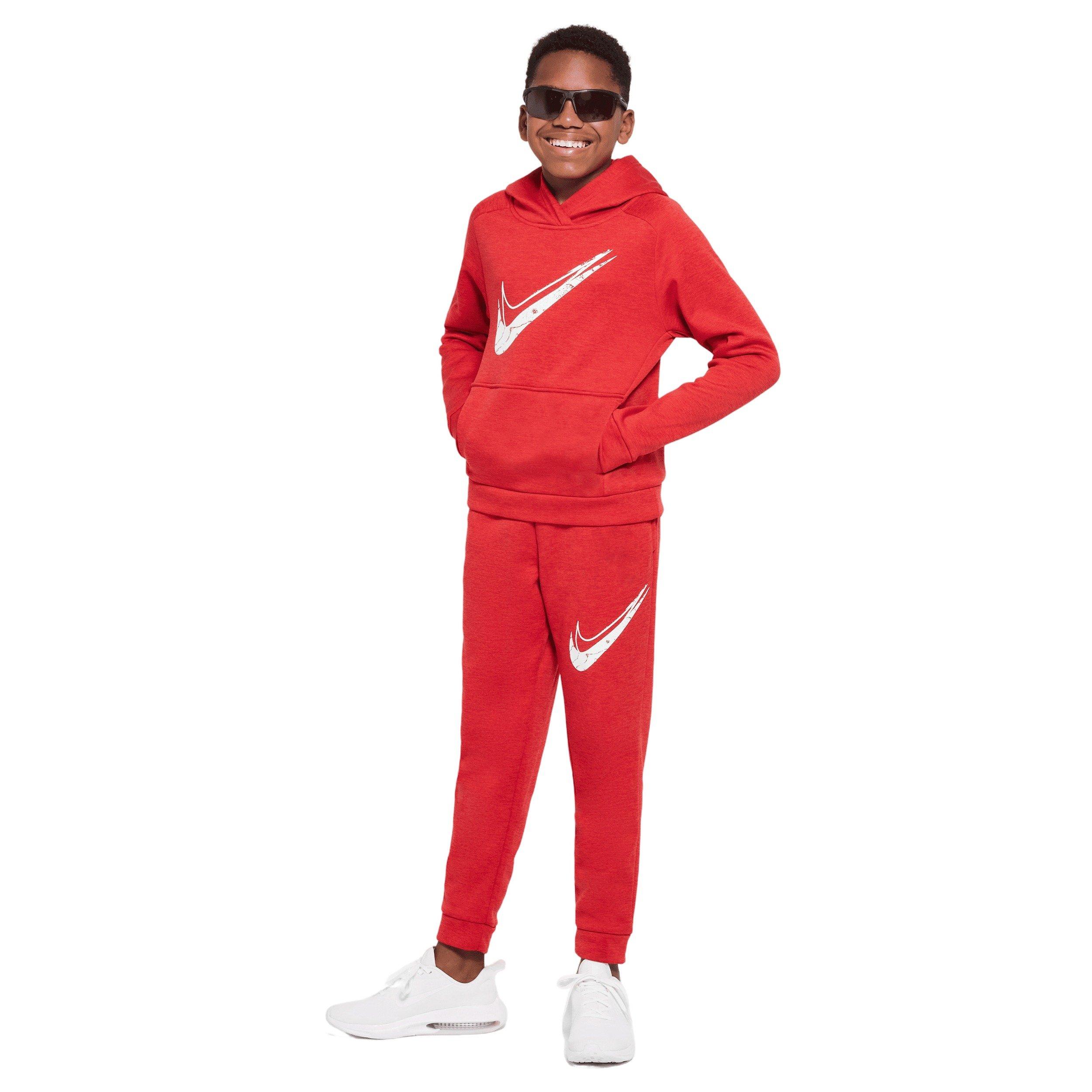 Nike Multi Stain Repel Therma-FIT Big Kids' Red Hoodie