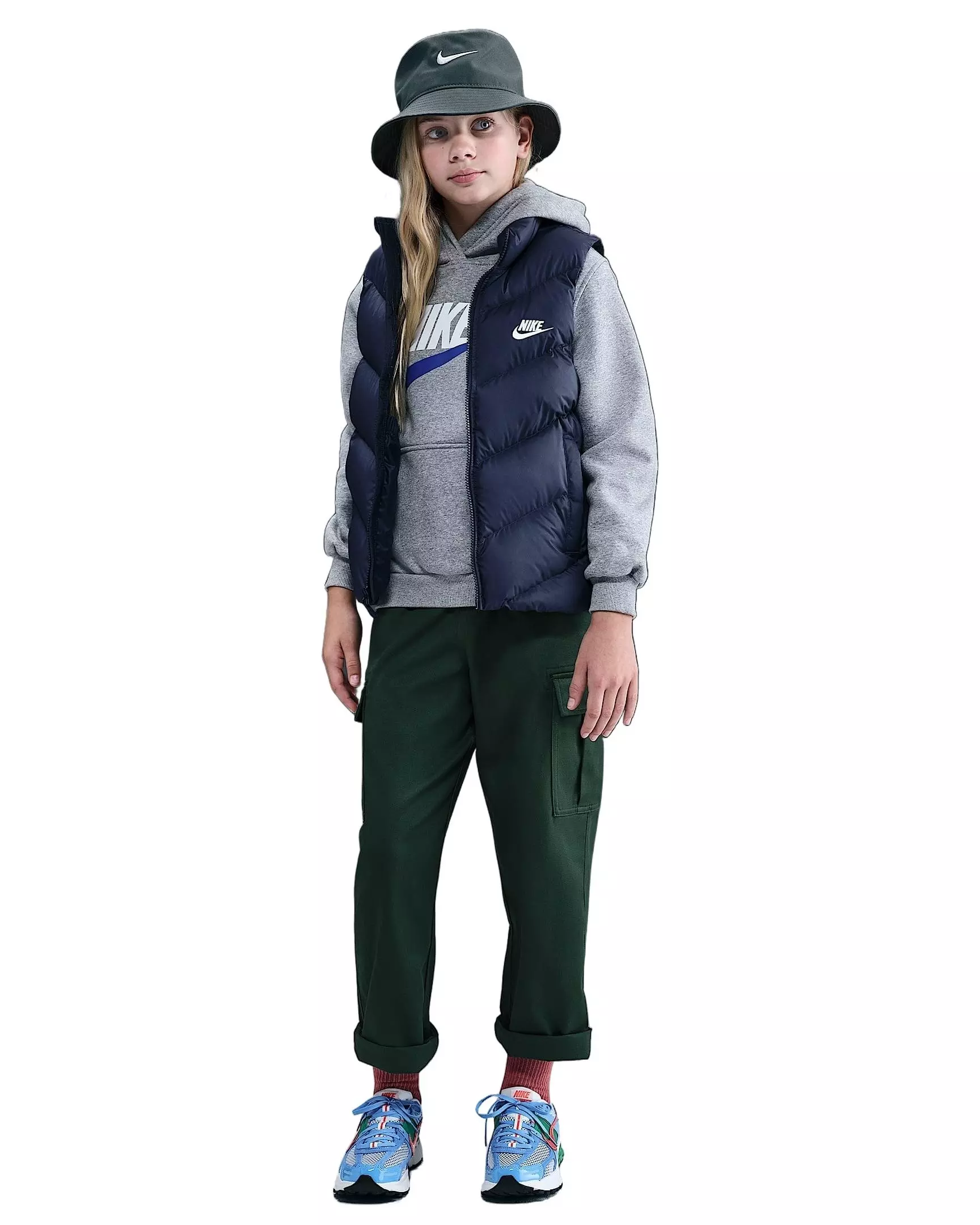 Nike Big Kids' Sportswear All Day Play Therma-FIT Loose-FIT Puffer Vest - Blue - BLUE