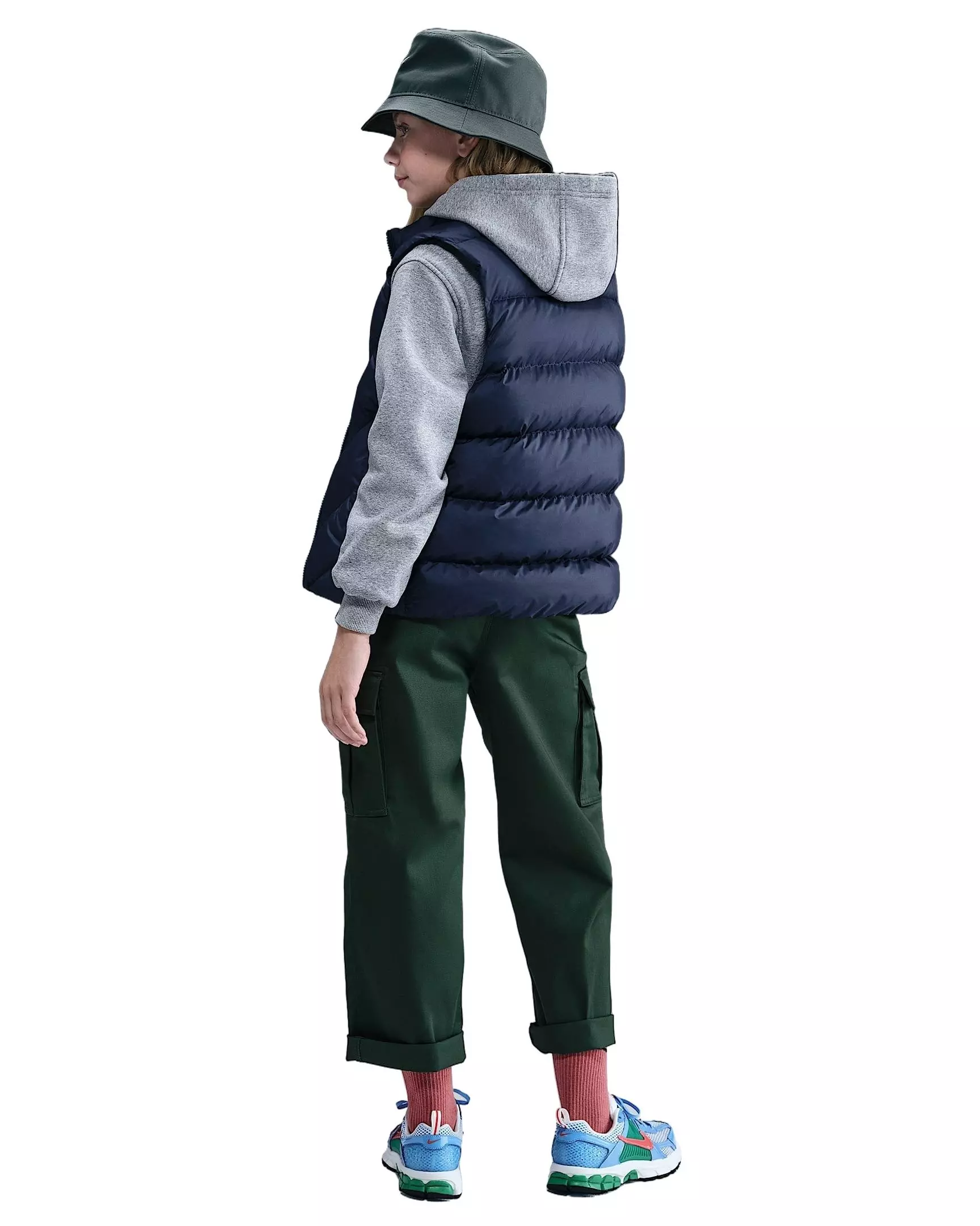 Nike Big Kids' Sportswear All Day Play Therma-FIT Loose-FIT Puffer Vest - Blue - BLUE