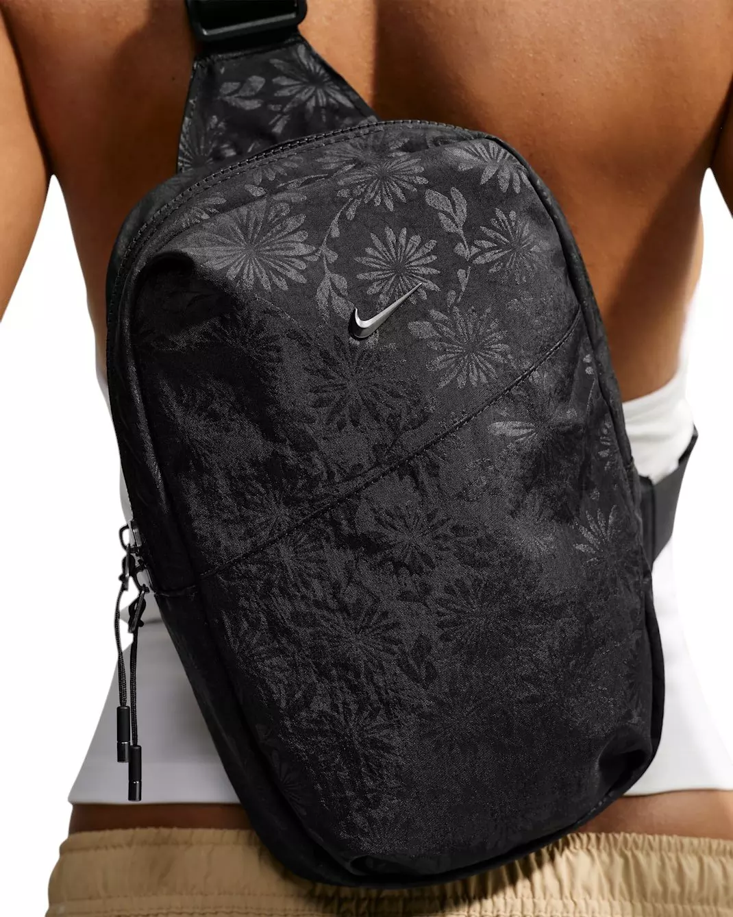 Nike Aura Floral Cross-Body Bag - Black - BLACK