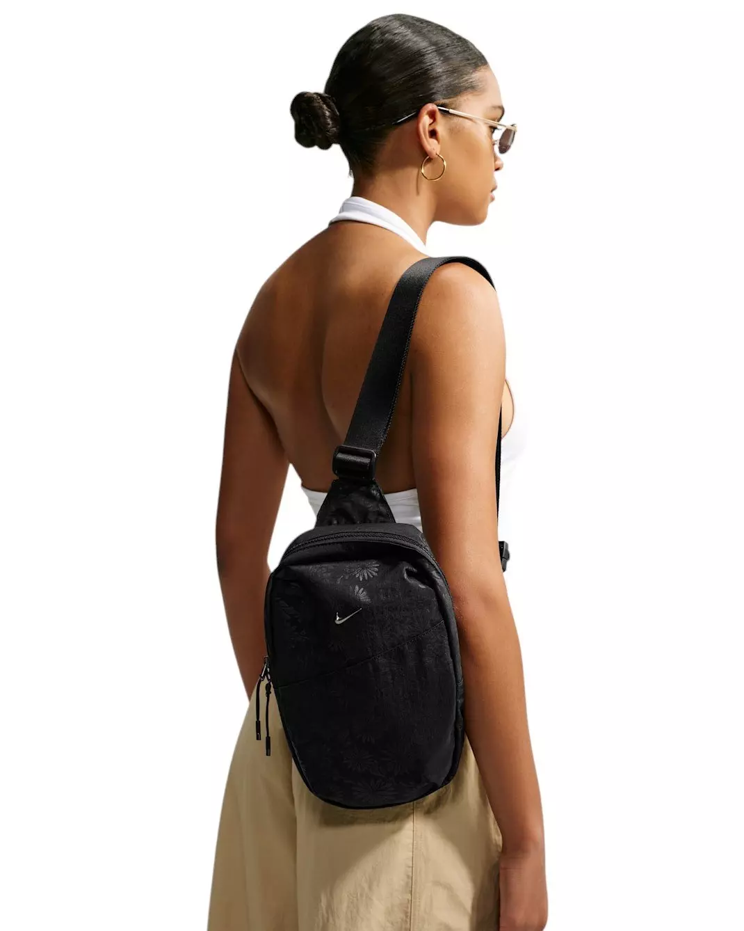 Nike Aura Floral Cross-Body Bag - Black - BLACK