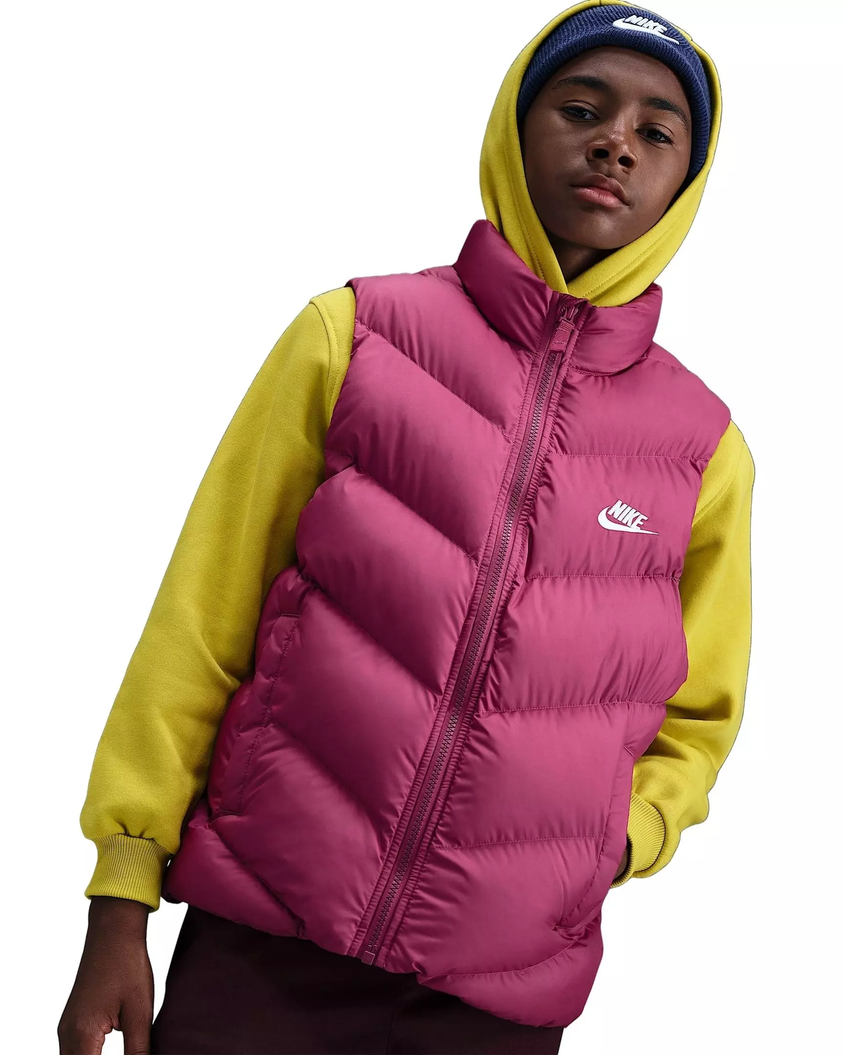 Nike Big Kids' Sportswear All Day Play Therma-FIT Loose-Fit Puffer Vest - Purple - PURPLE