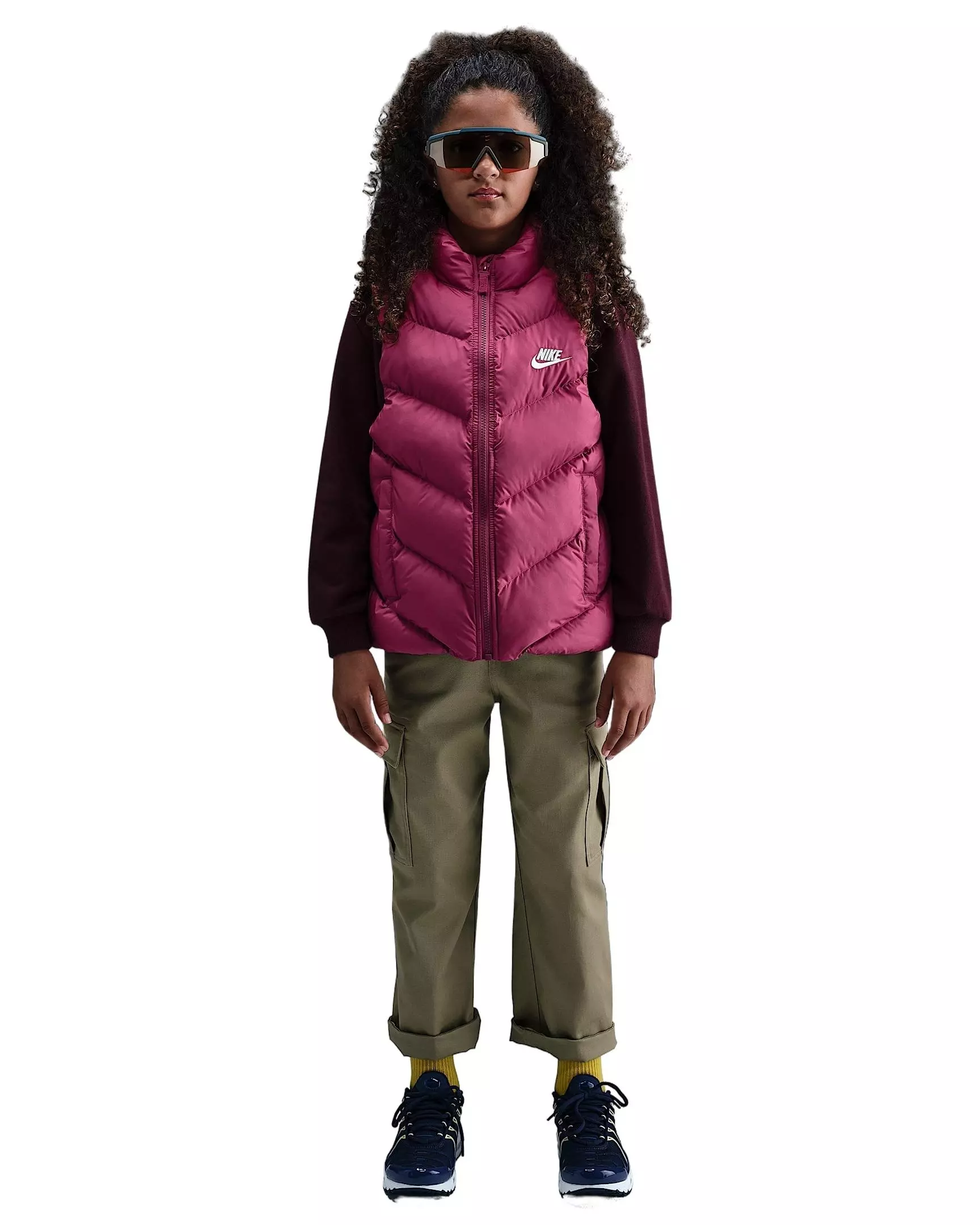 Nike Big Kids' Sportswear All Day Play Therma-FIT Loose-Fit Puffer Vest - Purple - PURPLE