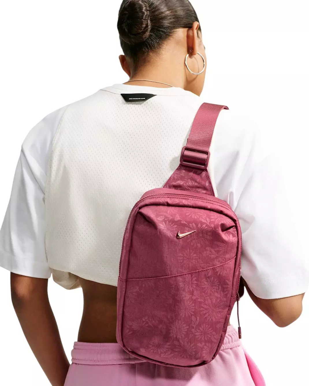 Nike Aura Floral Cross-Body Bag - Pink Smoke - PINK SMOKE