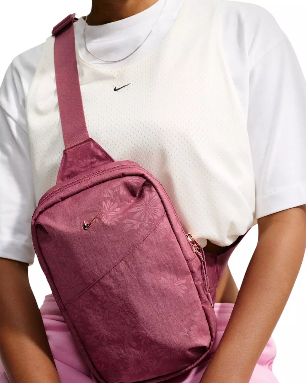 Nike Aura Floral Cross-Body Bag - Pink Smoke - PINK SMOKE