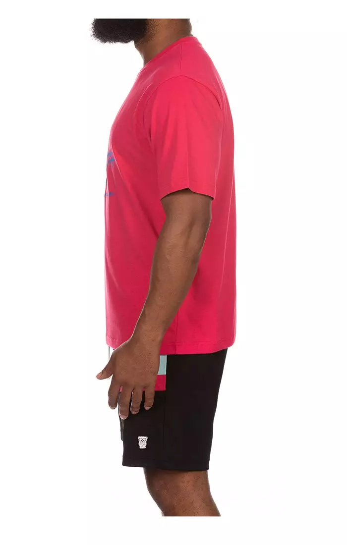 Hustle Gang Men's Fizz Knit T-Shirt - DK PINK