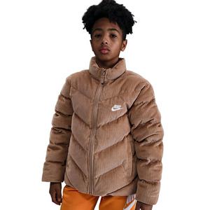 Nike Big Kids' Sportswear All Day Play Therma-FIT Loose-FIT Corduroy Puffer Jacket - Brown