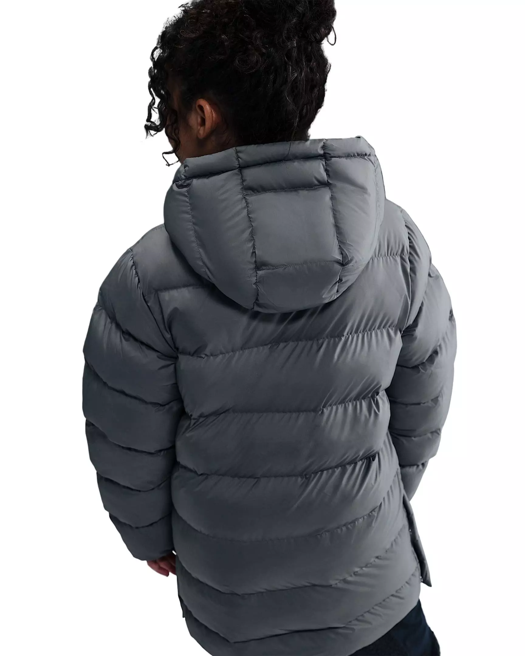Nike Big Kids' Sportswear All Day Play Therma-FIT Loose-FIT Mid-Length Puffer Jacket - Grey - GREY