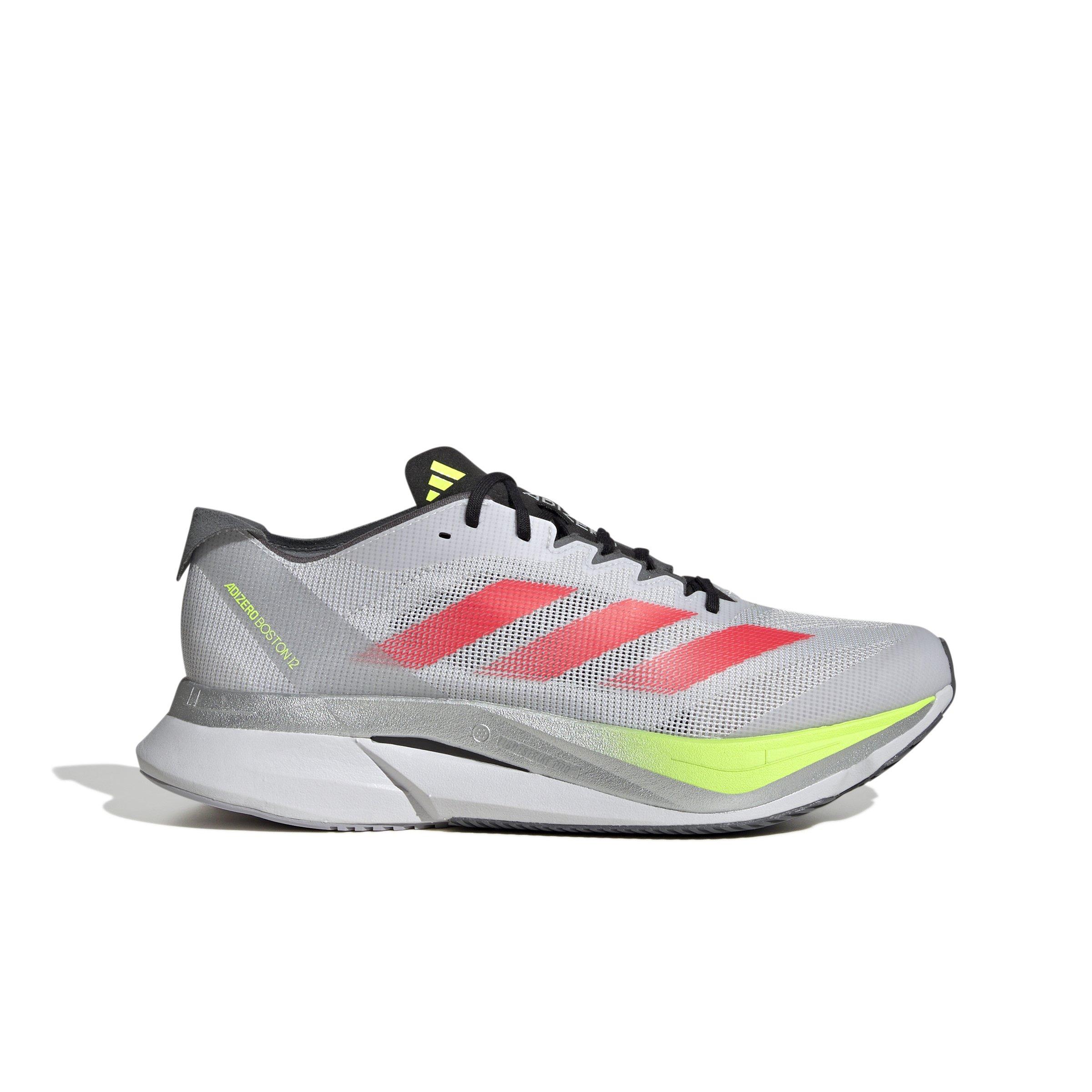 adidas Adizero Boston 12 "Dash Grey/Lucid Red/Lucid Lemon" Men's Running Shoe - GREY/RED/LEMON Thumbnail View 1