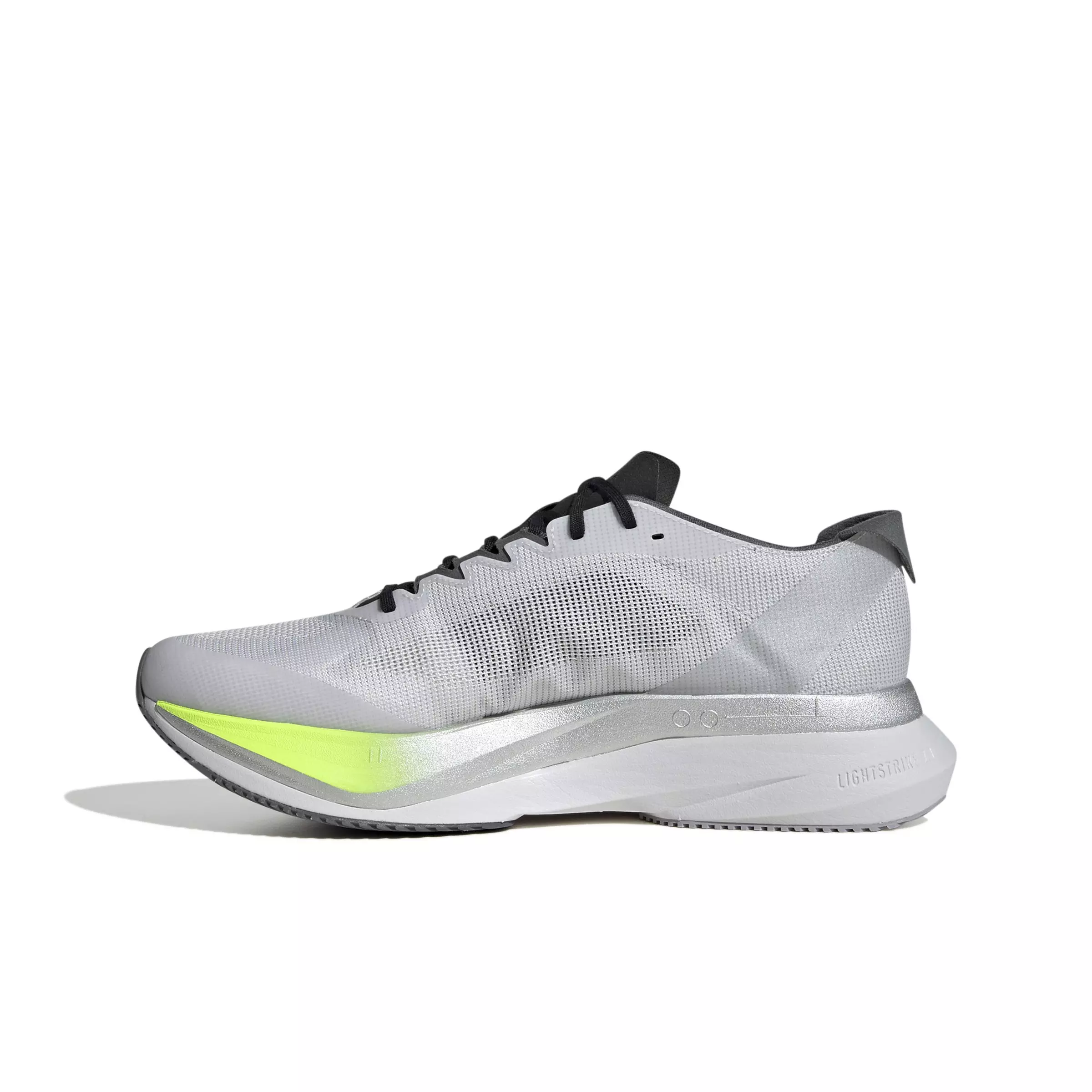 adidas Adizero Boston 12 "Dash Grey/Lucid Red/Lucid Lemon" Men's Running Shoe - GREY/RED/LEMON