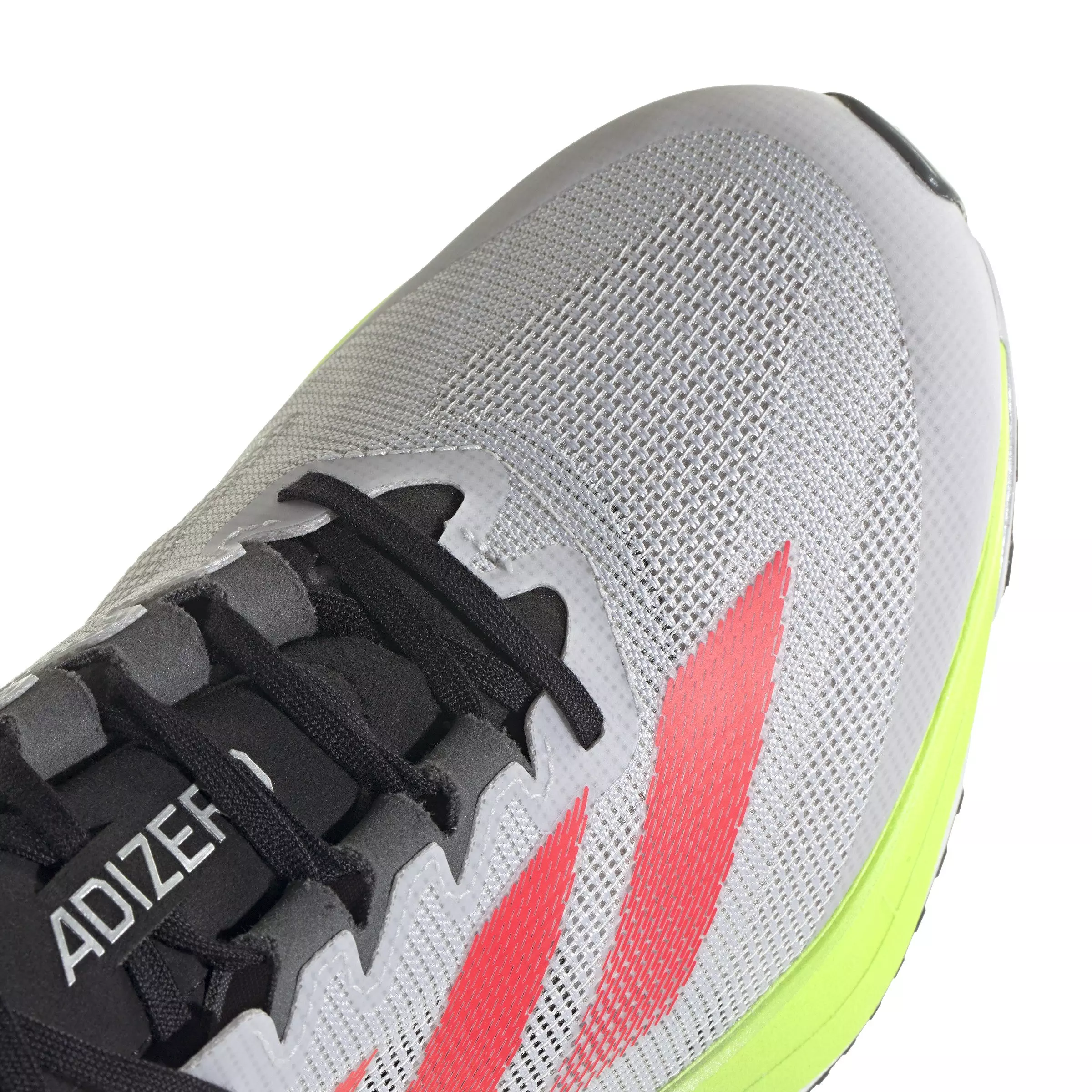 adidas Adizero Boston 12 "Dash Grey/Lucid Red/Lucid Lemon" Men's Running Shoe - GREY/RED/LEMON