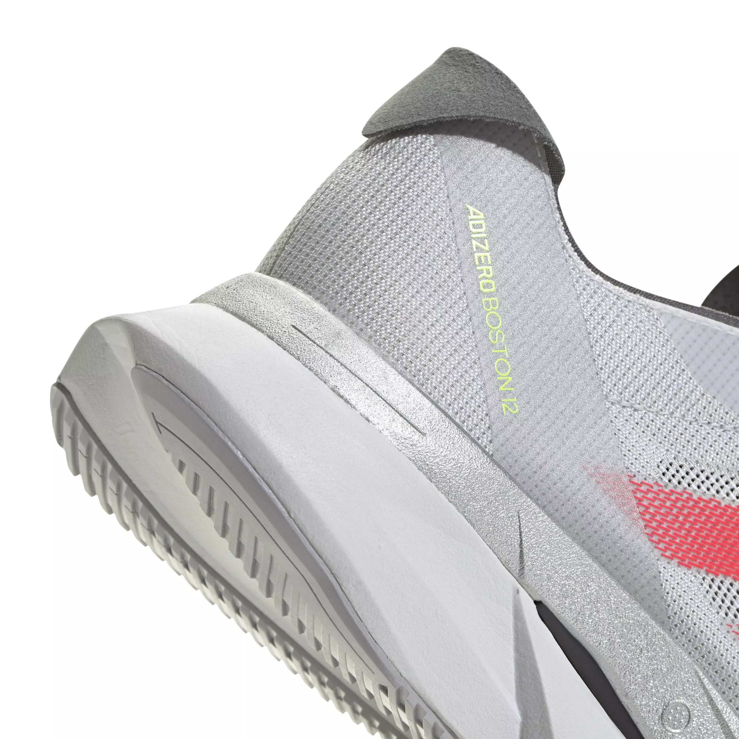 adidas Adizero Boston 12 "Dash Grey/Lucid Red/Lucid Lemon" Men's Running Shoe - GREY/RED/LEMON