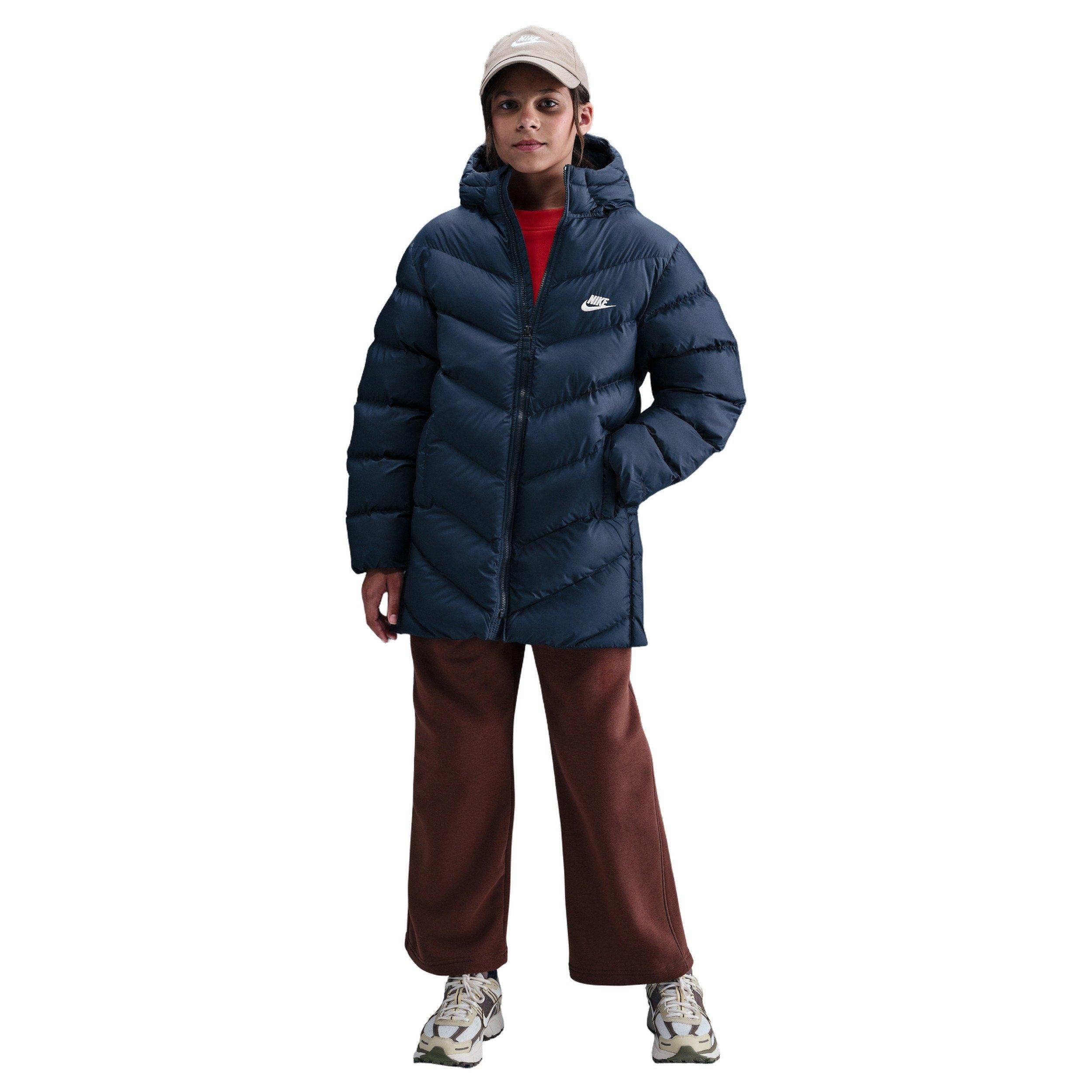 Nike Sportswear All Day Play Therma-FIT Loose-FIT Big Kids' Blue Mid-Length Puffer Jacket