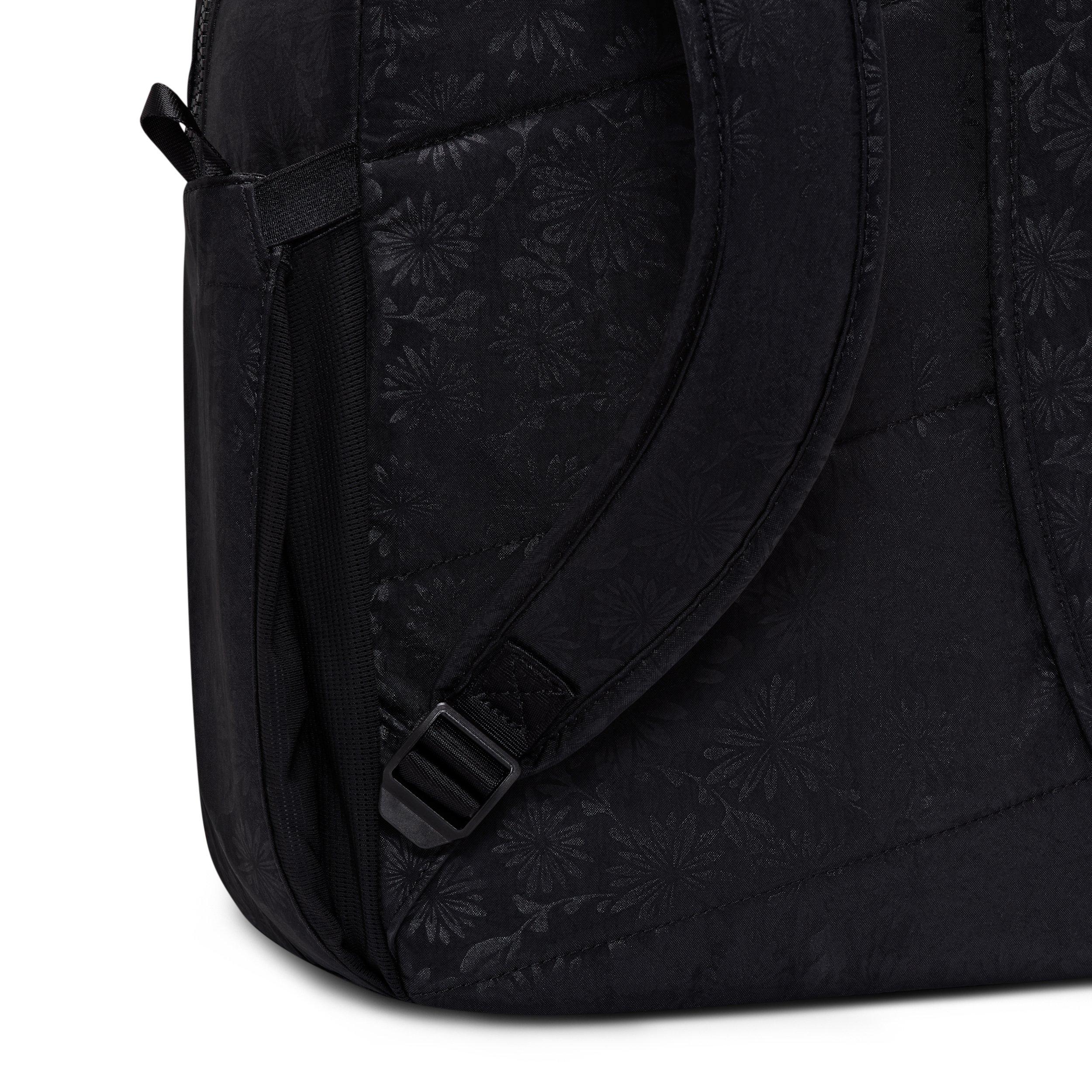 Nike Aura Floral Backpack - Black/Black/Gunmetal - BLACK/BLACK/GUNMETAL Thumbnail View 6